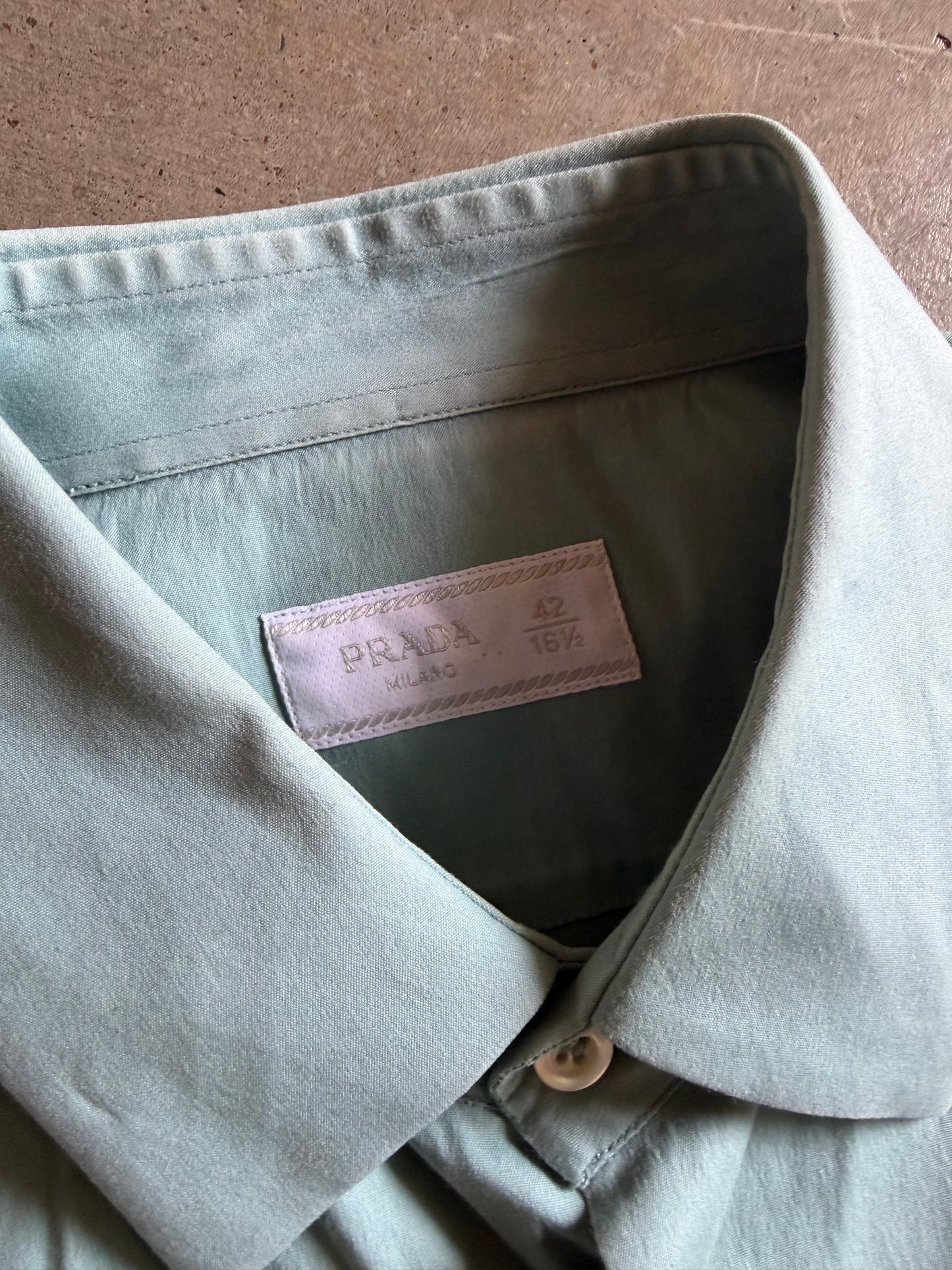 Prada Milano Green Button Up Shirt Sz XL