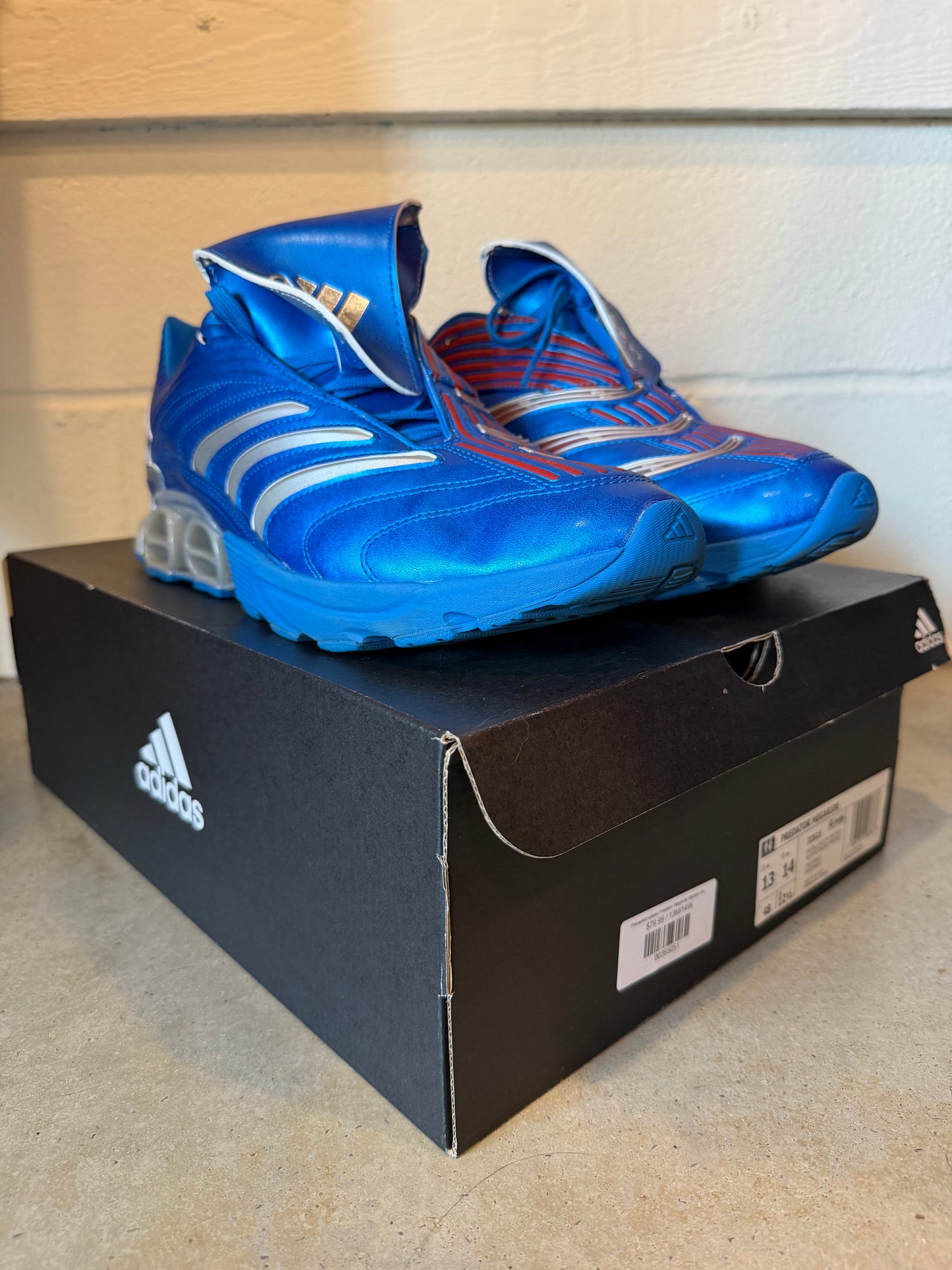 Preowned adidas Predator Megaride Metallic Blue Sz 13M/14W
