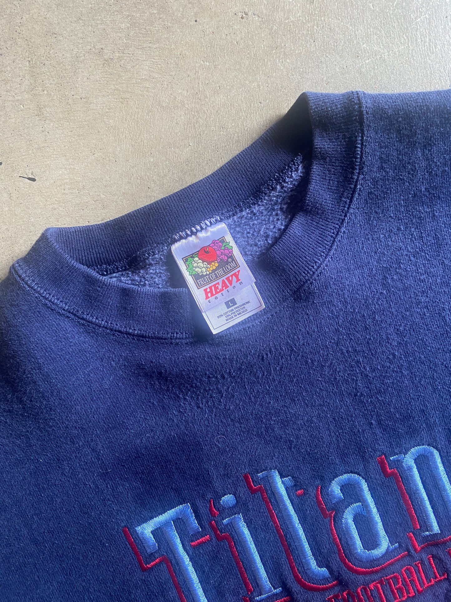 VTG Tennessee Titans  NFL Double Embroidered Sweatshirt Sz L