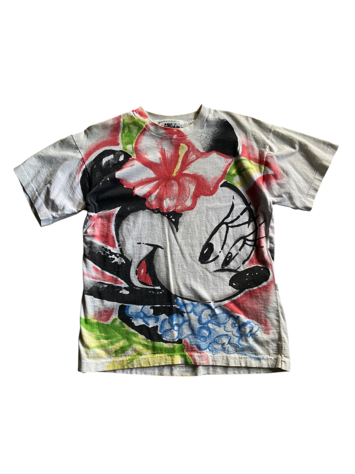 VTG Mickey Mouse Jerry Leigh Hawaiian Style Tee Sz L