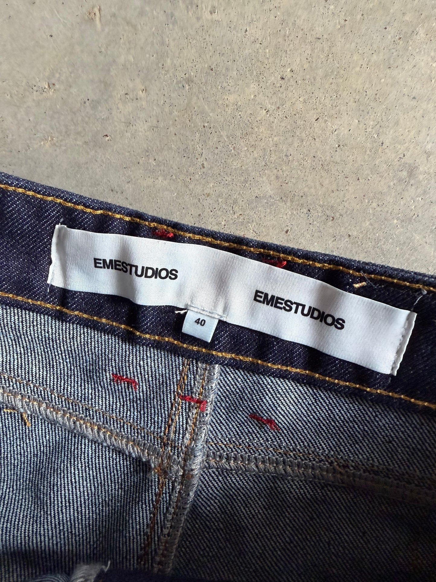 Eme Studios Frisona Raw Denim Baggy Jeans Sz 34x28