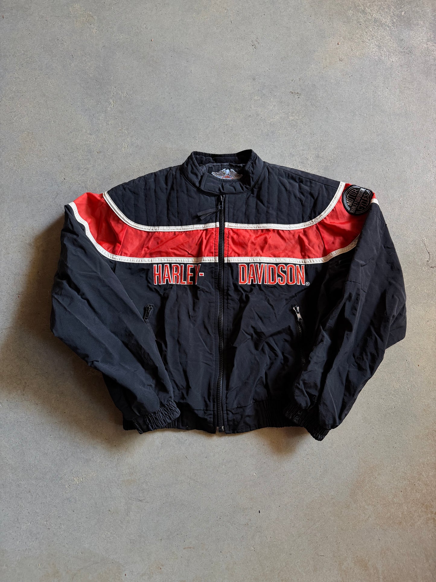 VTG Harley Davidson Orange/Black Jacket Sz Youth XL
