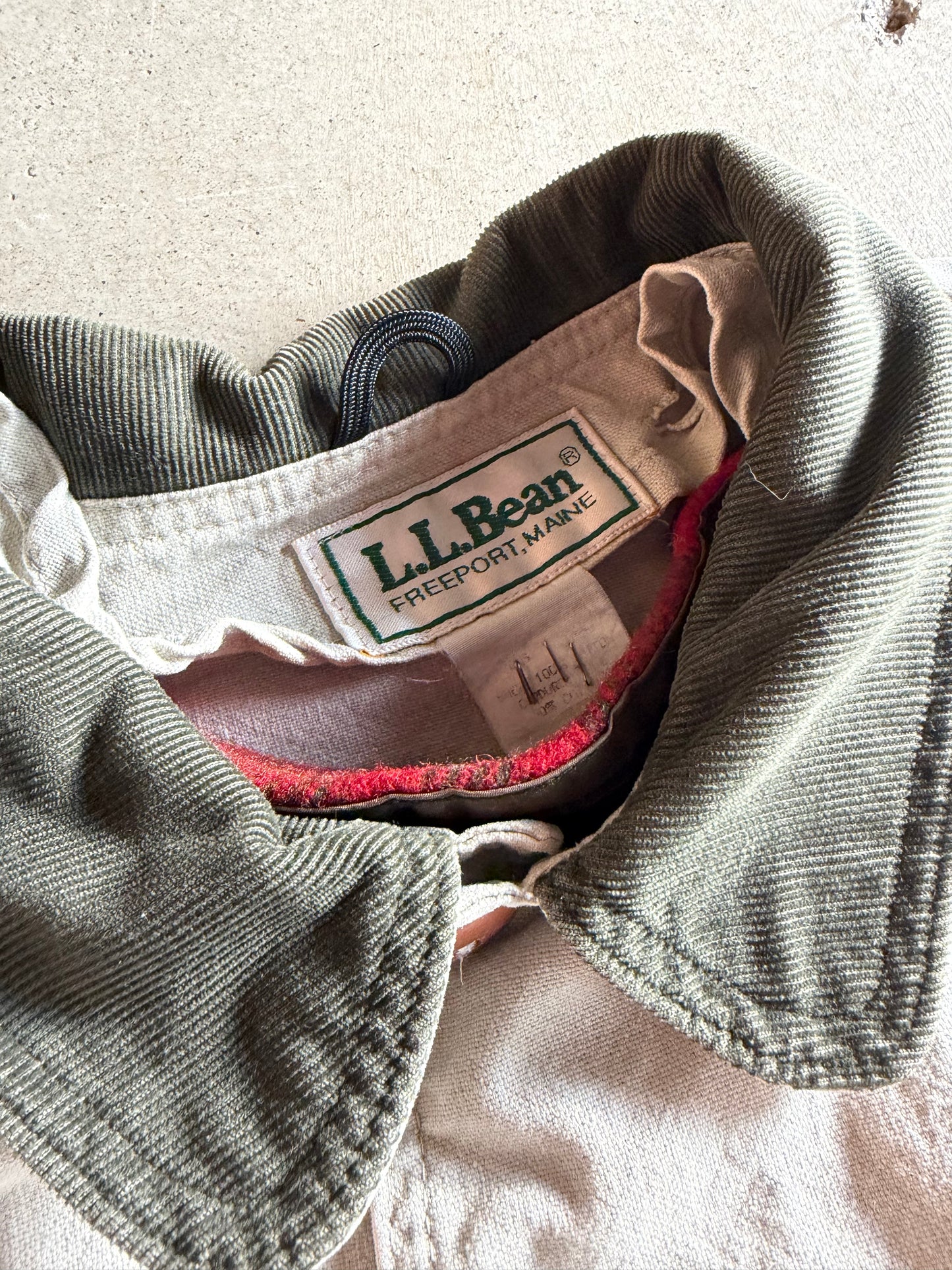 VTG LL Bean Tan Canvas Trench Jacket Sz XL/2XL