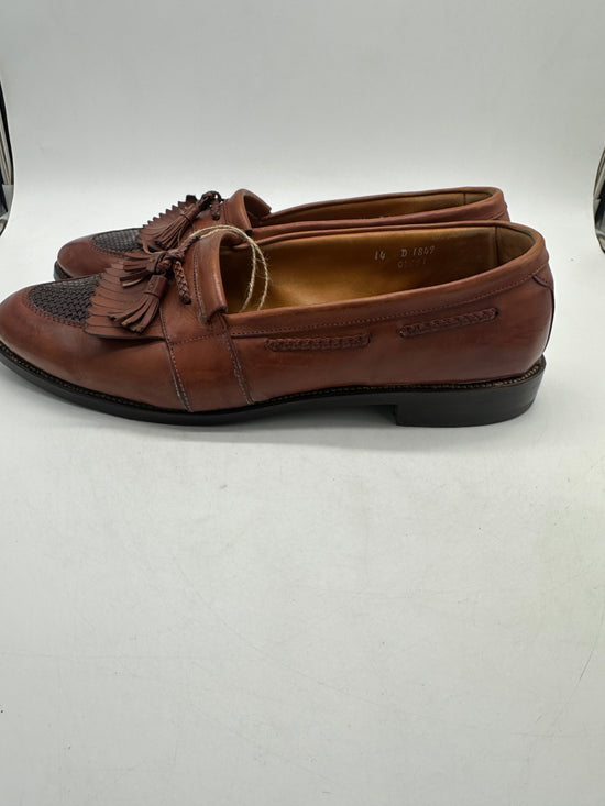 Allen Edmond Cody British Tan Leather Loafer Shoes Sz 14D/15.5W