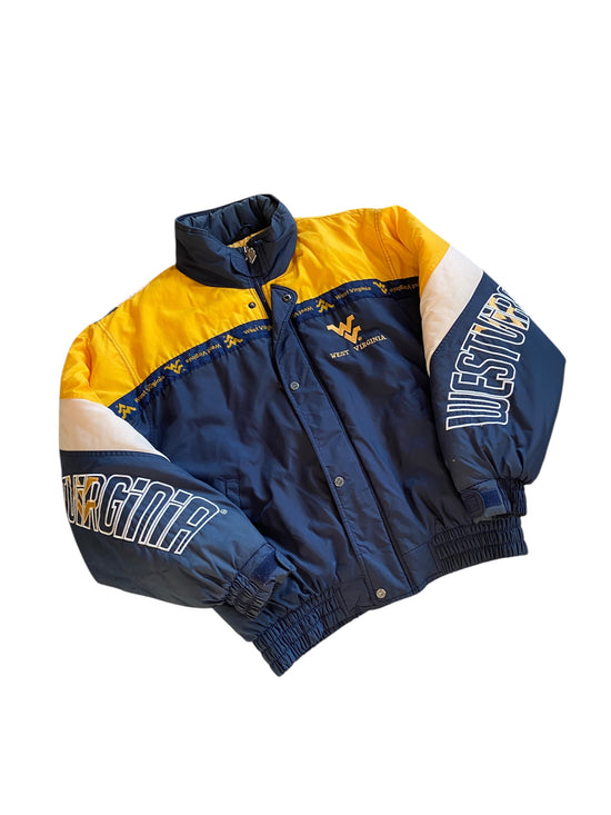 VTG West Virginia Mountaineers NCAA Puffer Jacket Sz L