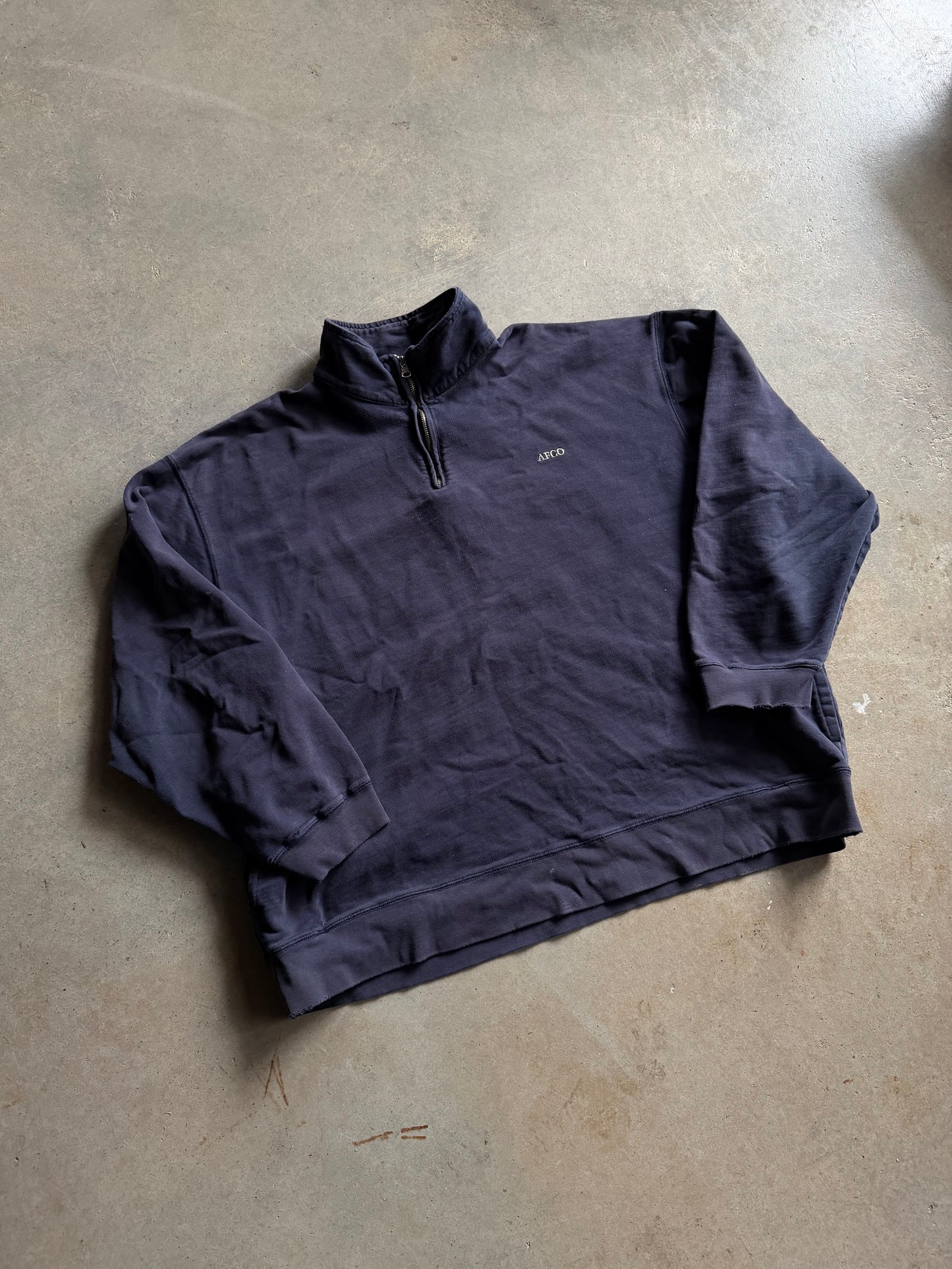 Abercrombie & Fitch Navy Blue Quarter Zip Pullover Sz 2XL