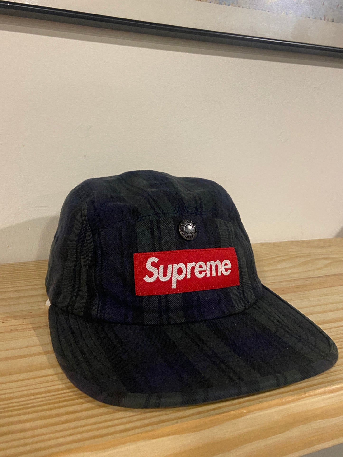 FW17 Supreme Checker Weave Camp Cap