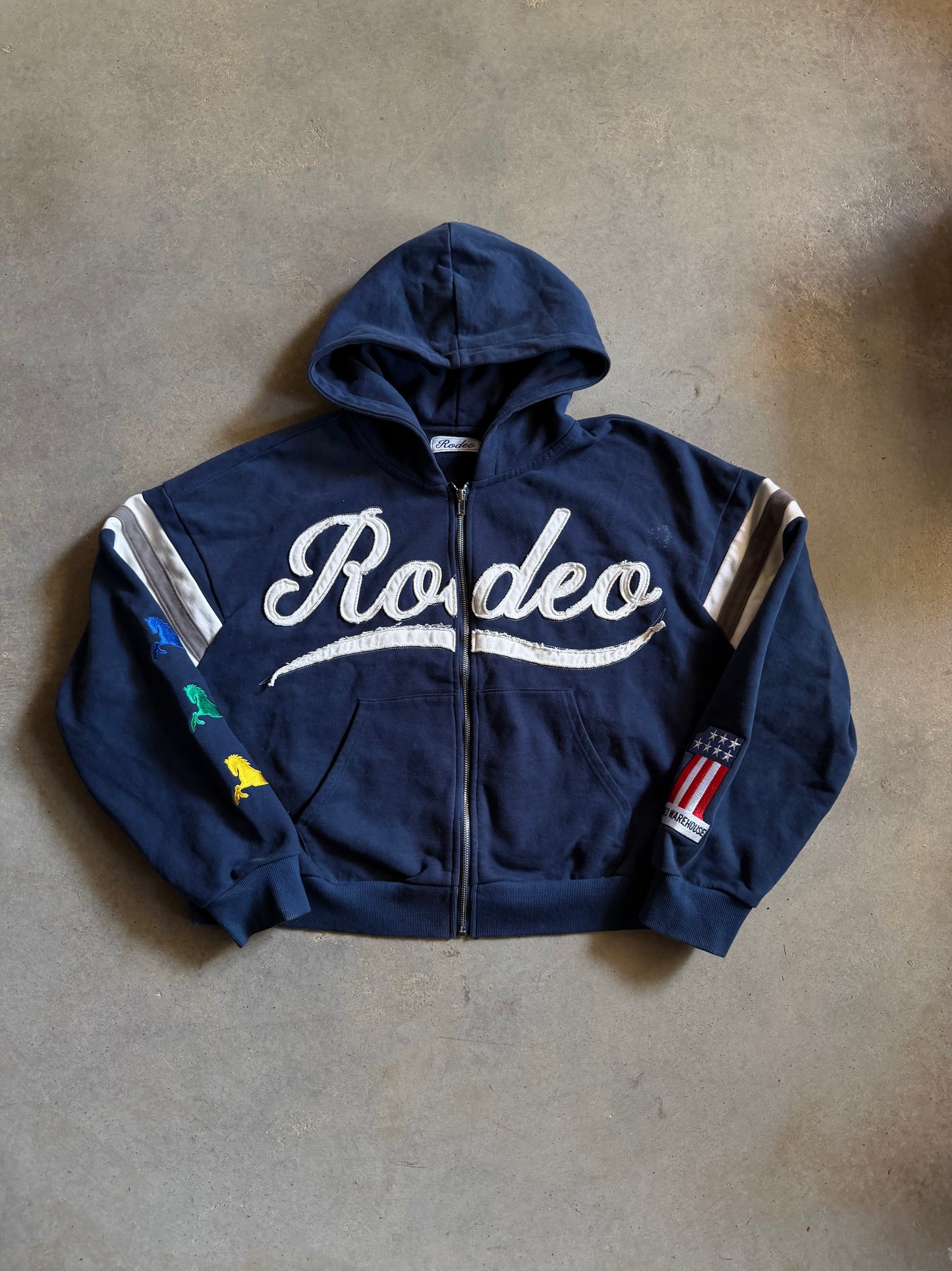 Rodeo Blue Zip Up Hoodie Sz M/L