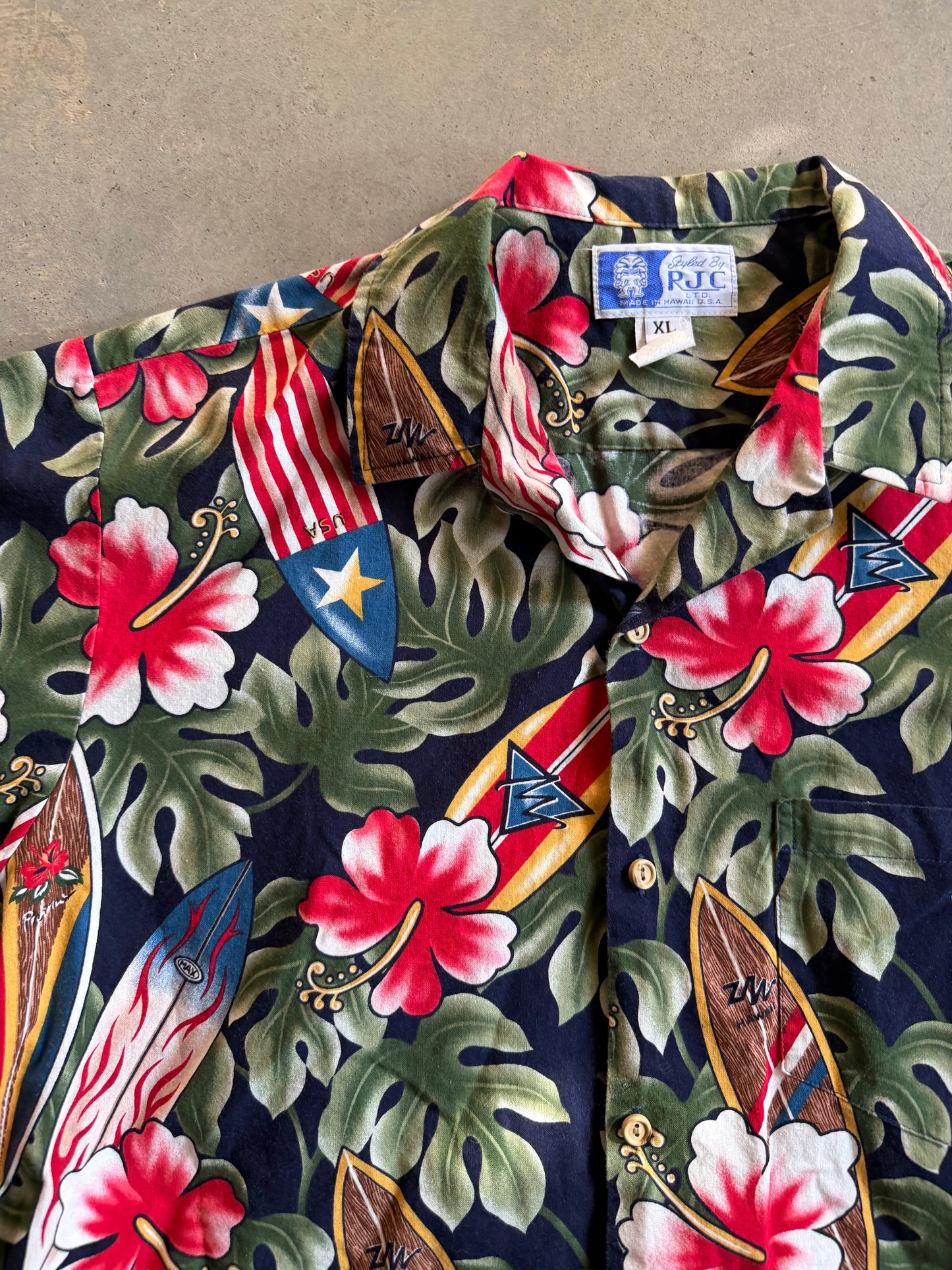 VTG RJC LTD Made In Hawaii Button Up Shirt Sz XL