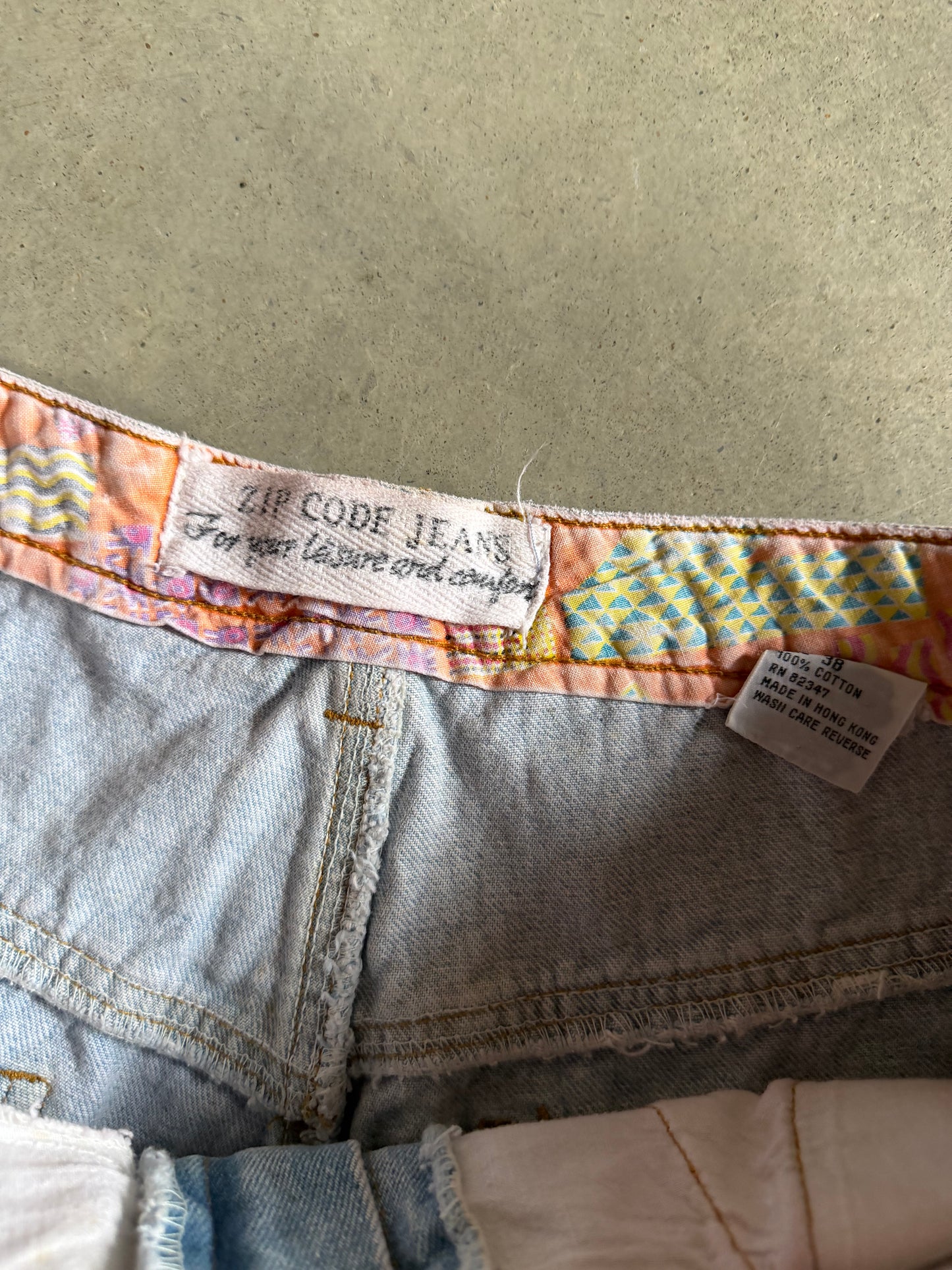 VTG Zip Code Formula One Graphic Jeans Sz 36x24