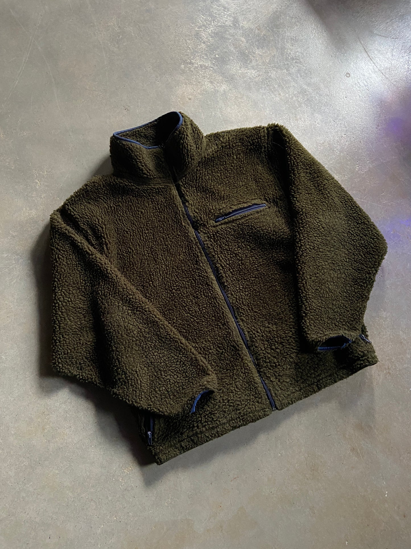 VTG LL Bean Deep Pile Zip Fleece Sz XLT