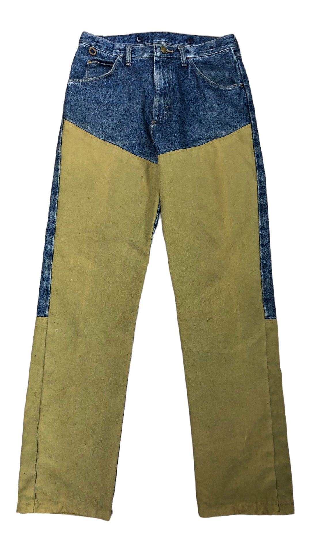 VTG Wrangler Rugged Wear Khaki/Denim Pants Sz 32x34