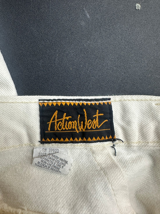 Load image into Gallery viewer, VTG Cream Action West Pants Sz 27x30
