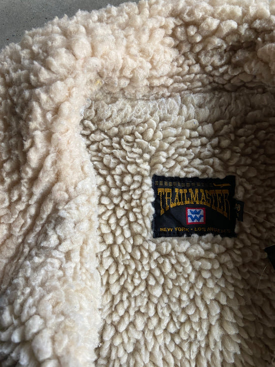 VTG Trailmaster Denim Sherpa Coat Sz M