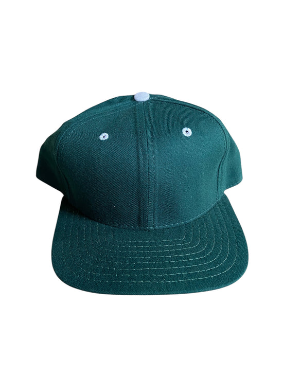 VTG 90s New Era Blank Spartan Green Snapback Hat