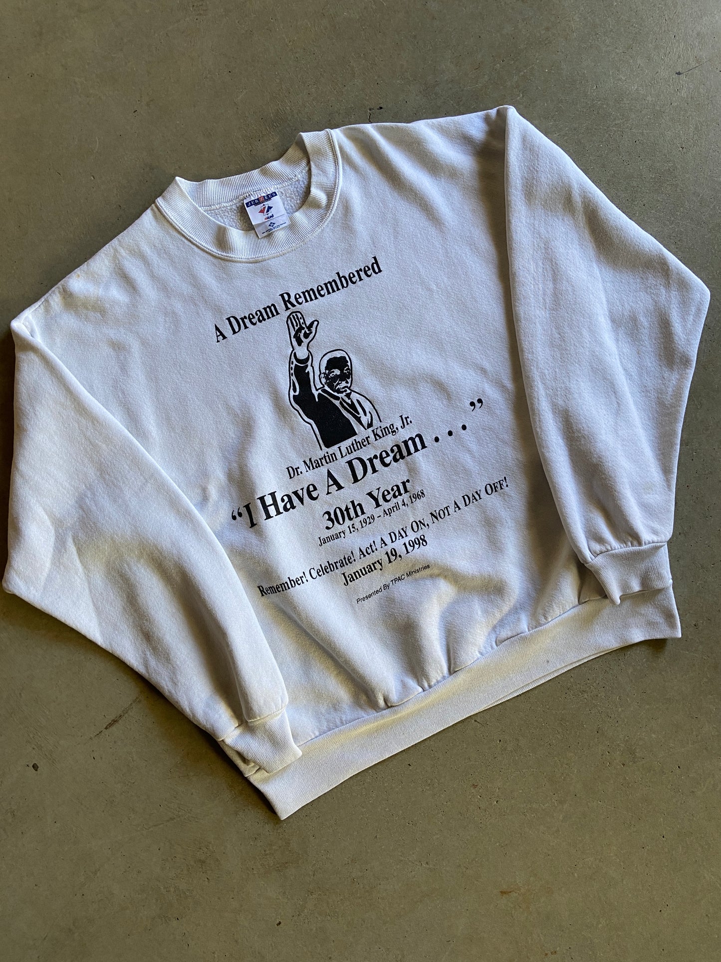 VTG Martin Luther King Jr I Have A Dream 30th Year Sweatshirt Sz XL