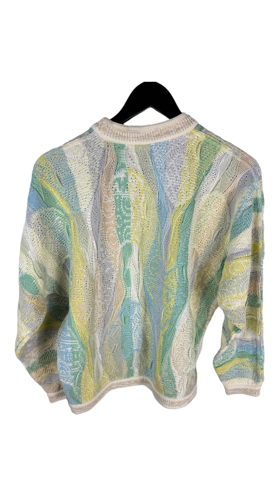 VTG Pastel Coogi 3D Embroidery Sweater Sz Med