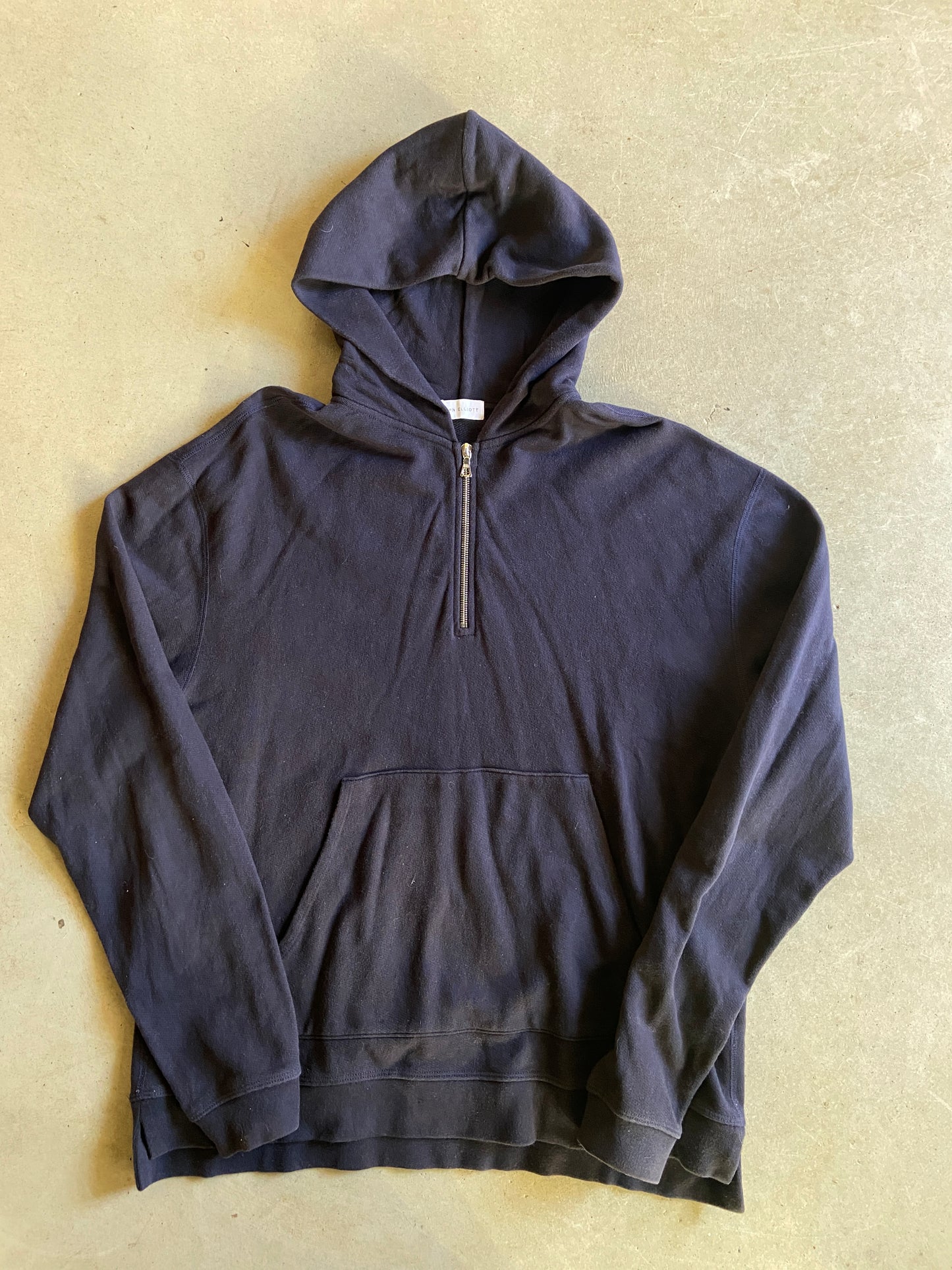 John Elliot Quarter Zip Black Hoodie Sz L
