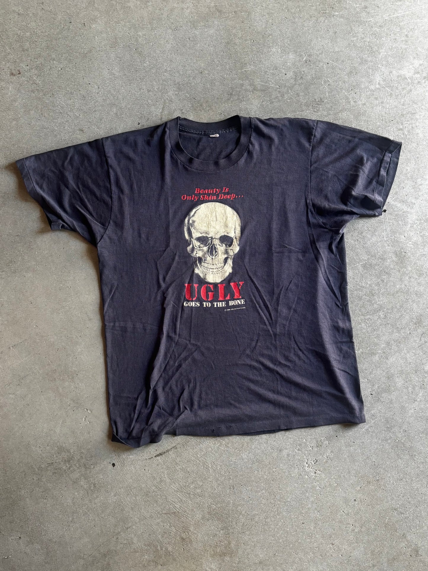 VTG Ugly Goes To The Bone 1986 Tee Sz M/L