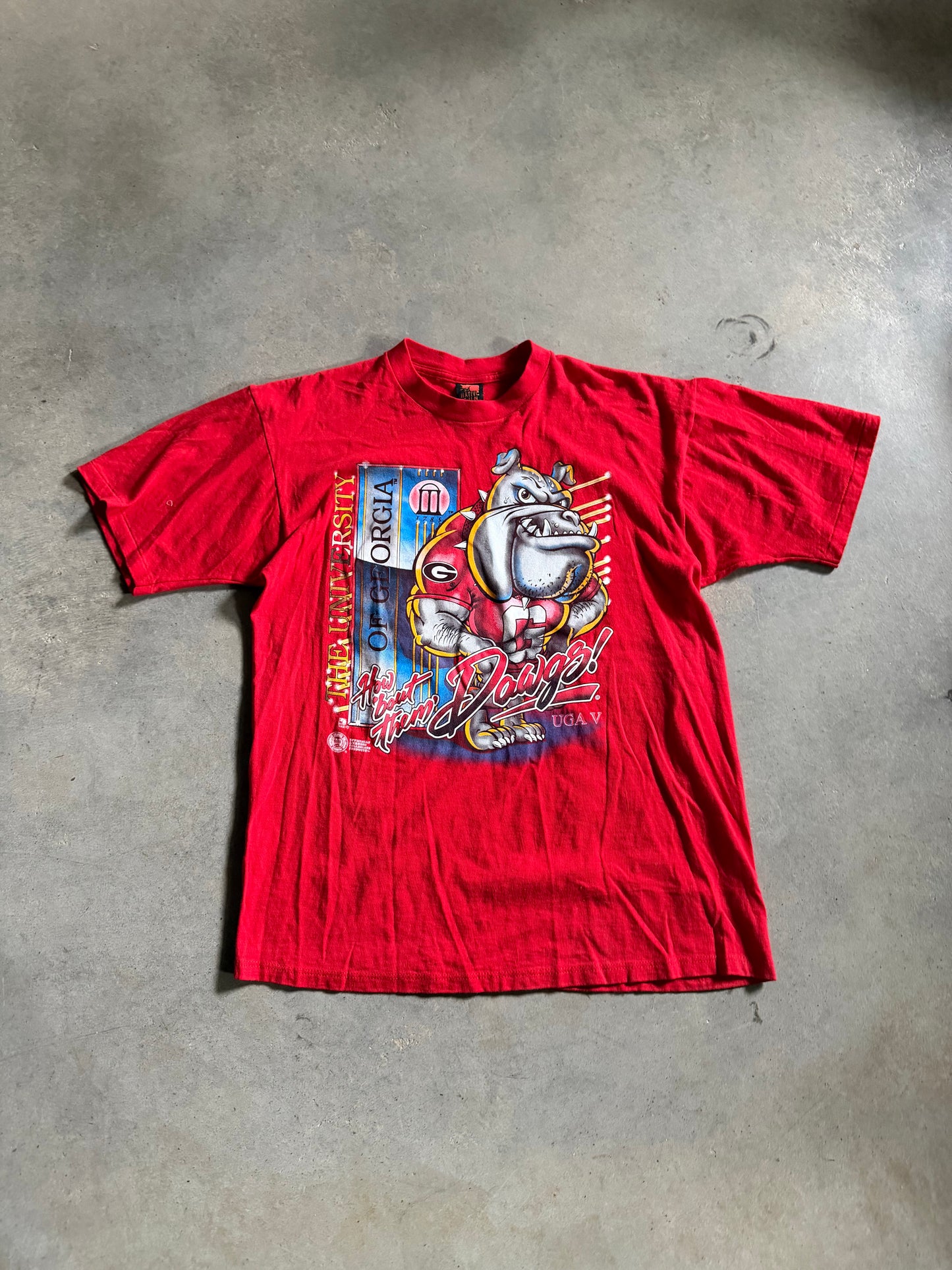 VTG Georgia Bullgods Native Sun Tee Sz L