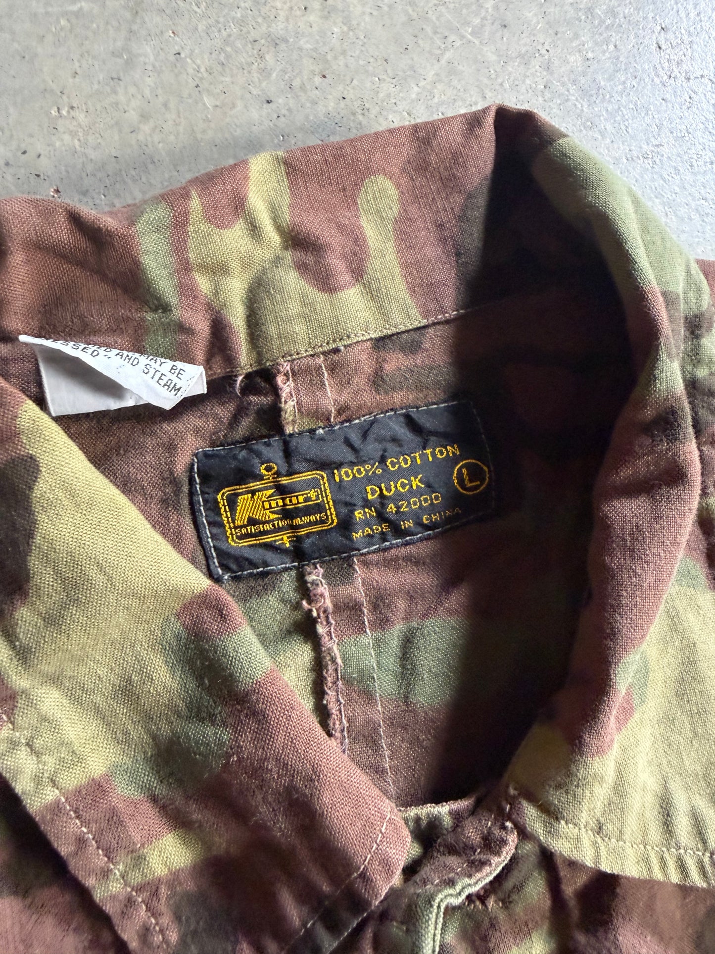 VTG Kmart Camo Button Up Shirt Sz L