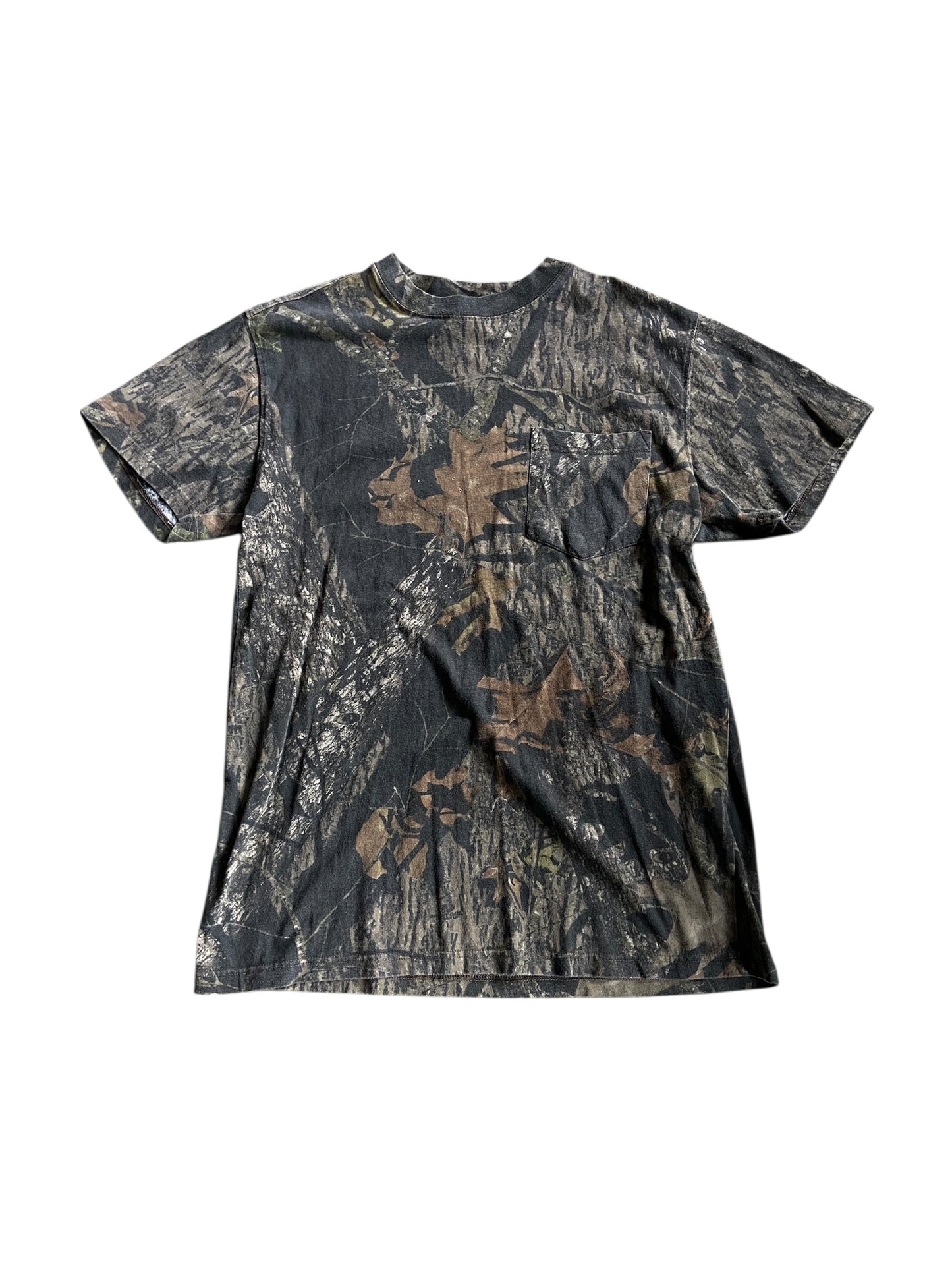 Y2K Mossy Oak Camo Pocket Tee Sz L