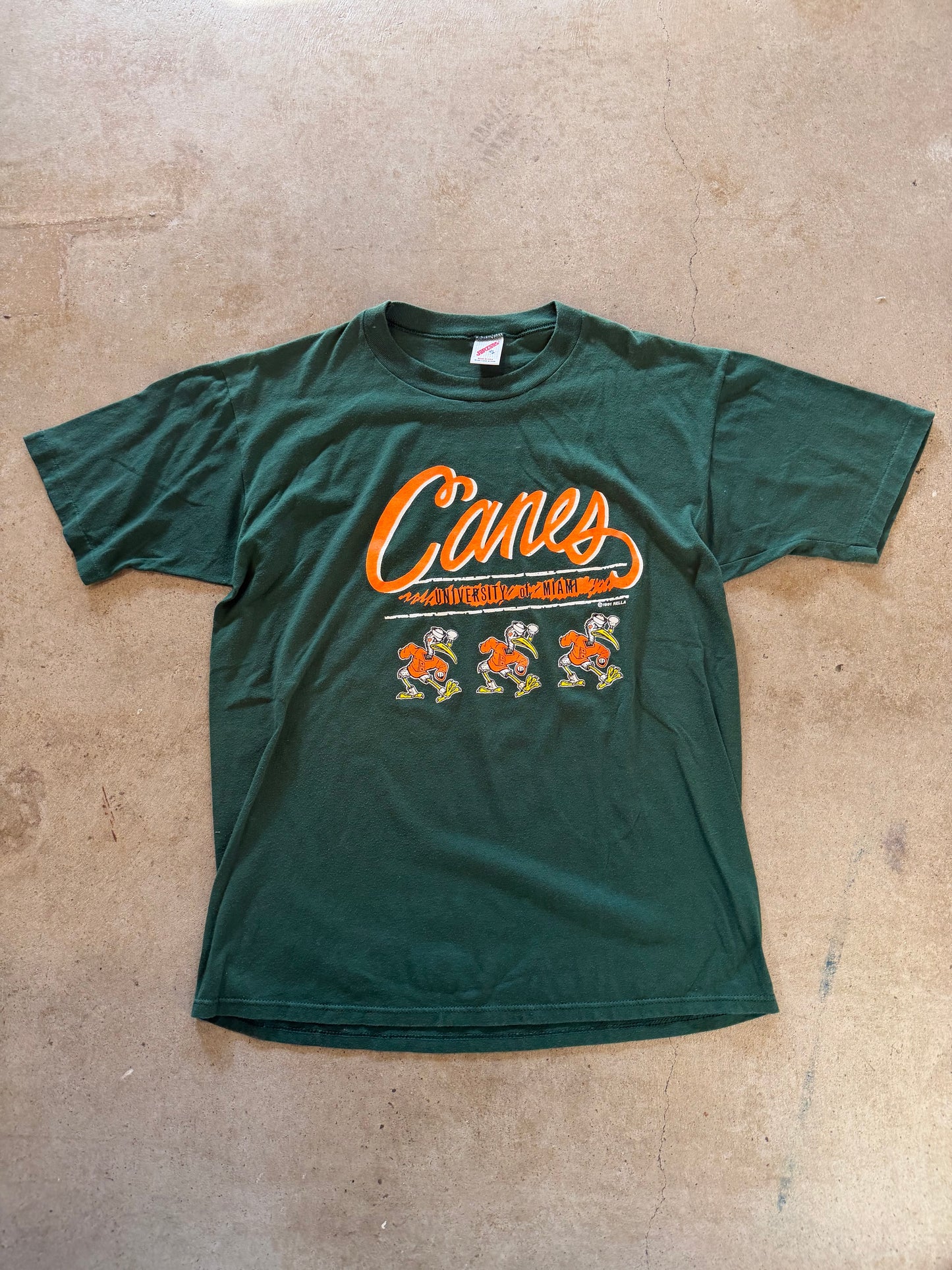 VTG Miami Hurricanes Canes Jerzees Tee Sz XL