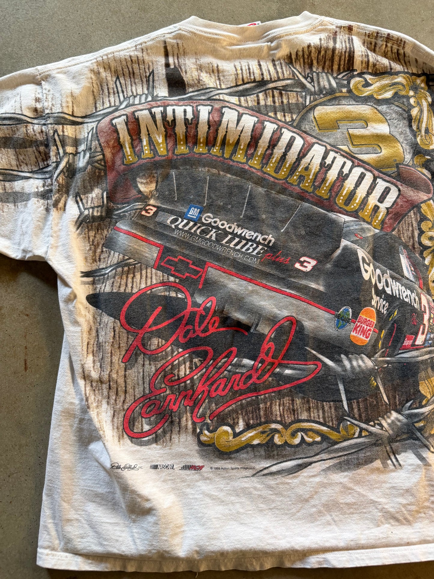 VTG Dale Earnhardt Goodwrench Country All Over Print Tee Sz L/XL