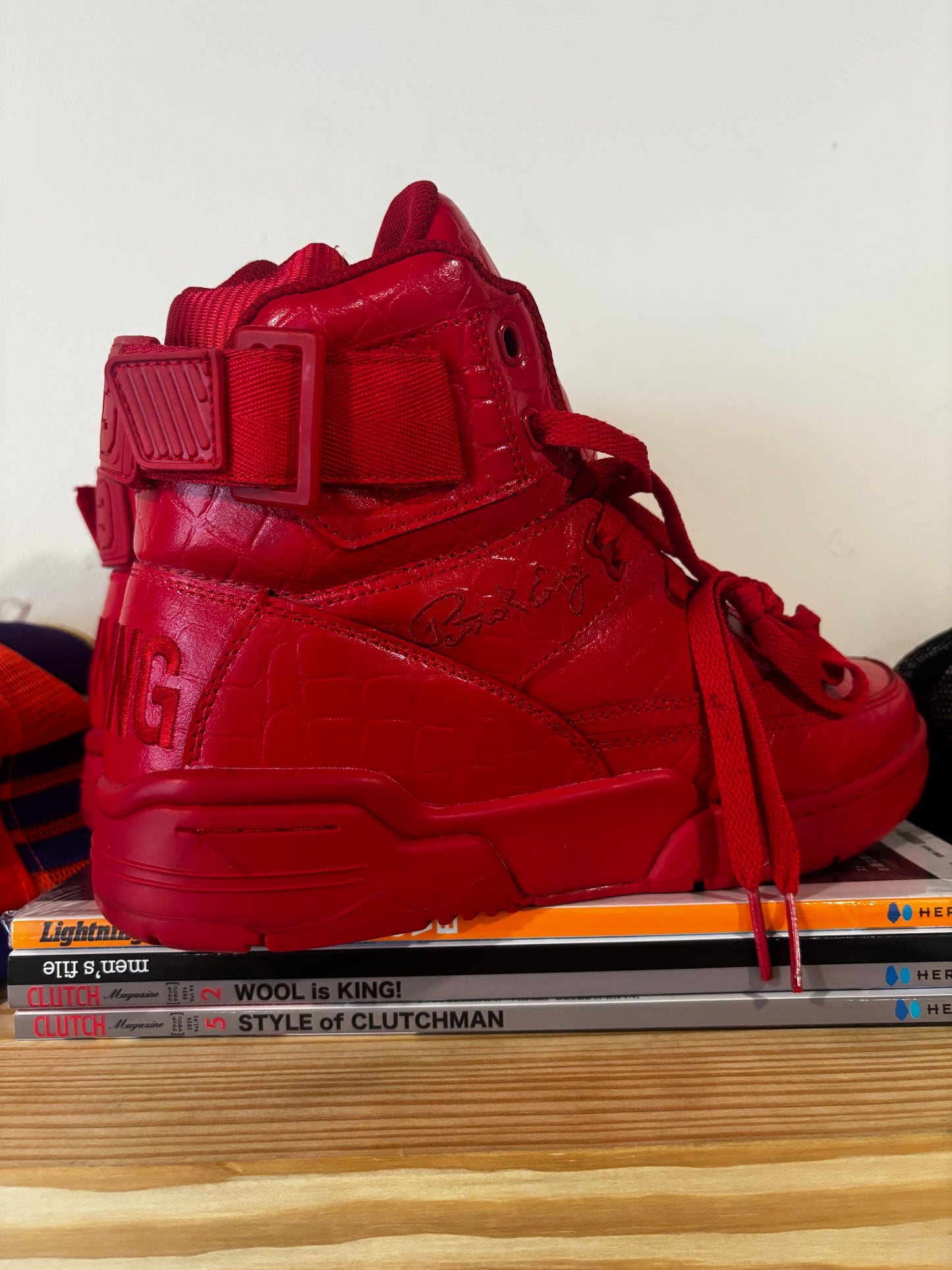 Preowned Ewing 33 Hi Croc Skin Sz 9M