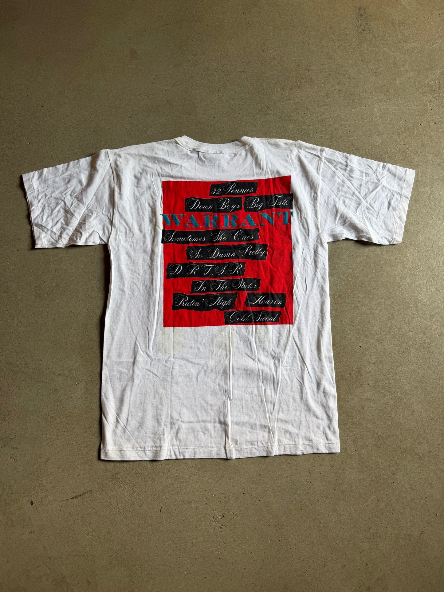 Vintage 1989 Warrant Band Tee Sz L