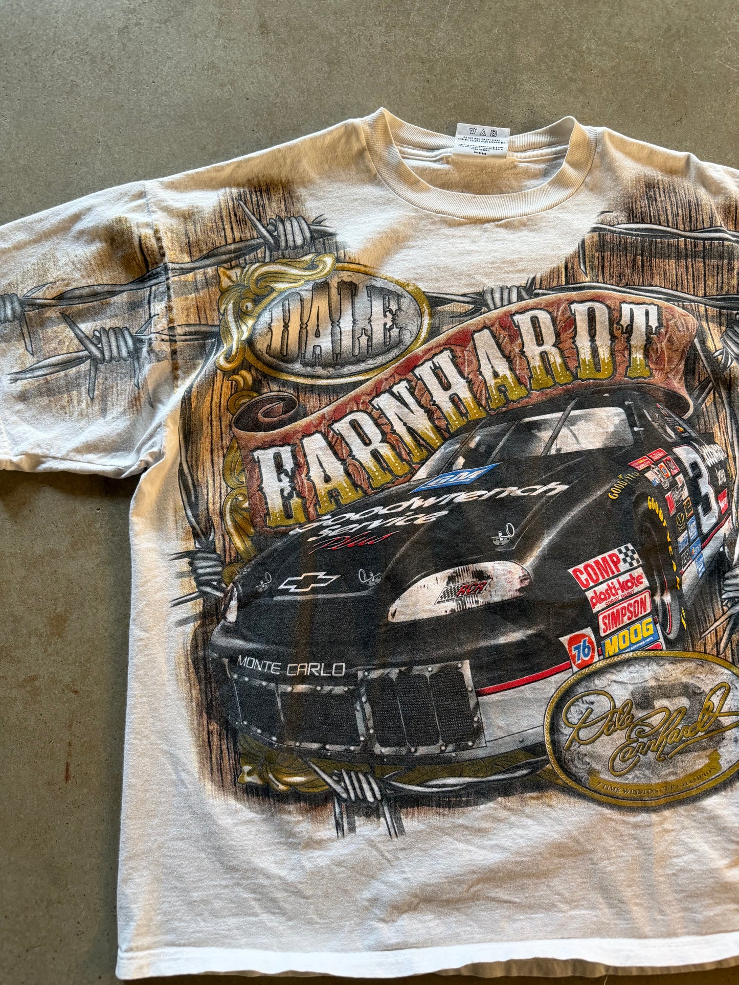 VTG Dale Earnhardt Goodwrench Country All Over Print Tee Sz L/XL