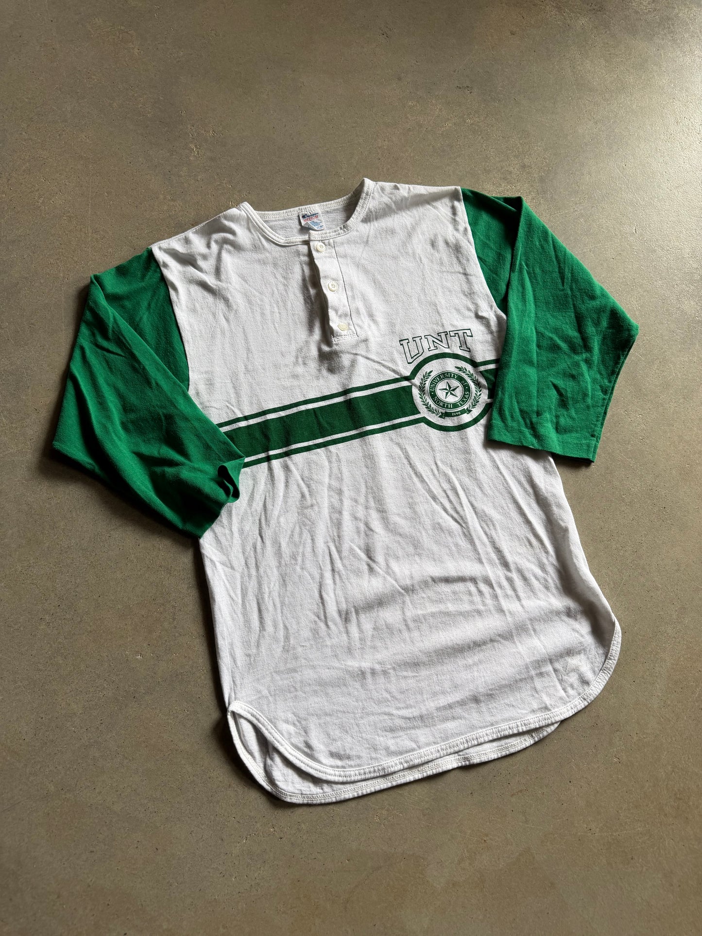 VTG Champion UNT University North Texas 3/4 LS Tee Sz S