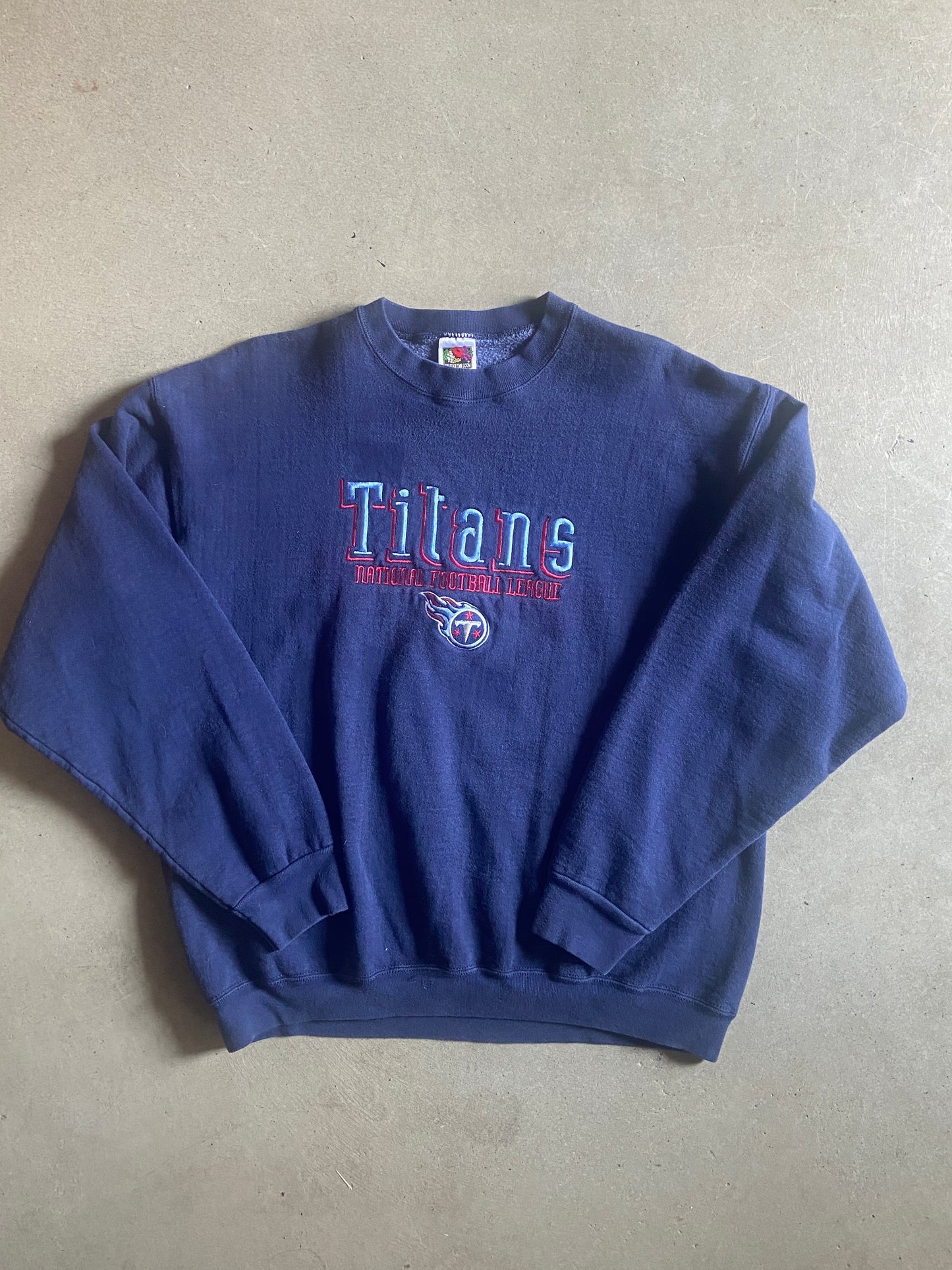 VTG Tennessee Titans  NFL Double Embroidered Sweatshirt Sz L
