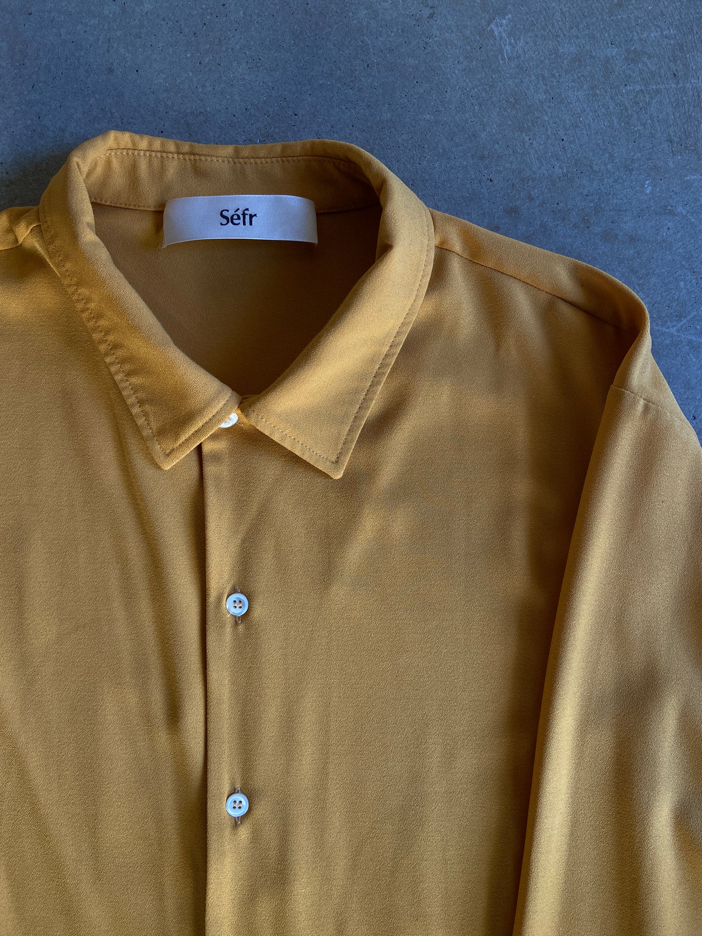 Sefr Mustard Button Up Shirt Sz L/XL