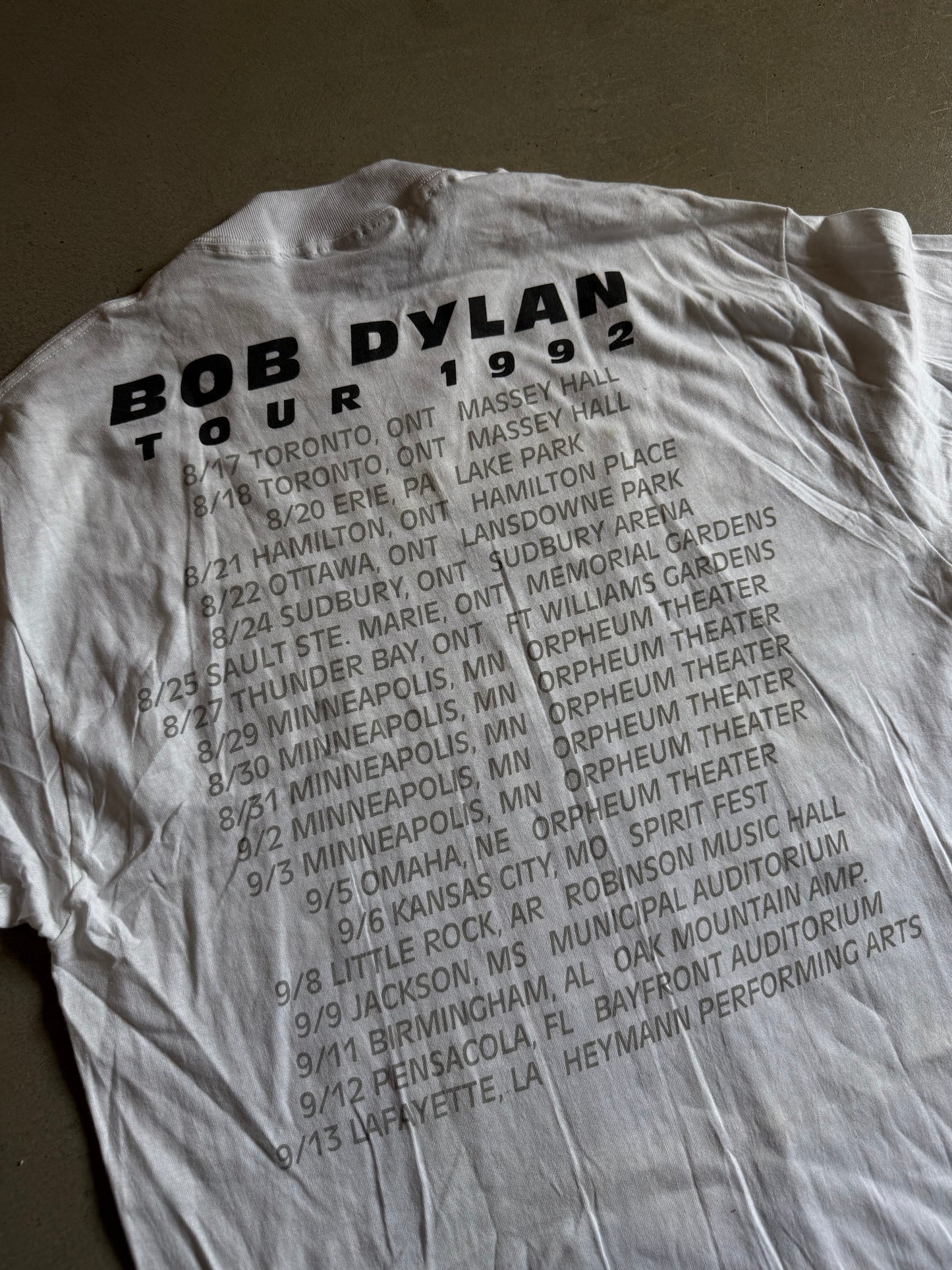 VTG 1992 Bob Dylan Tour Tee Sz L/XL
