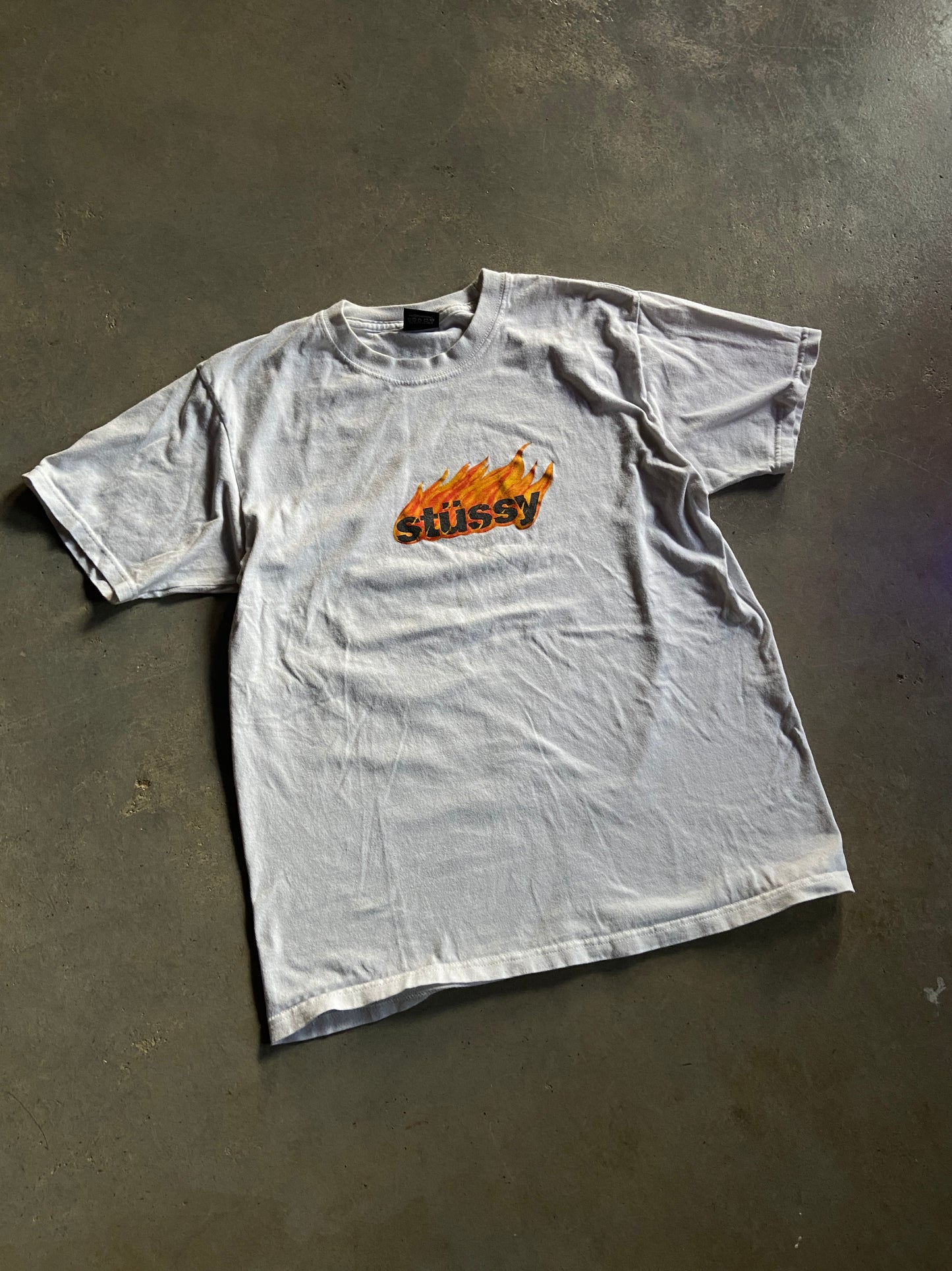 Stussy Flame Logo Tee Sz M
