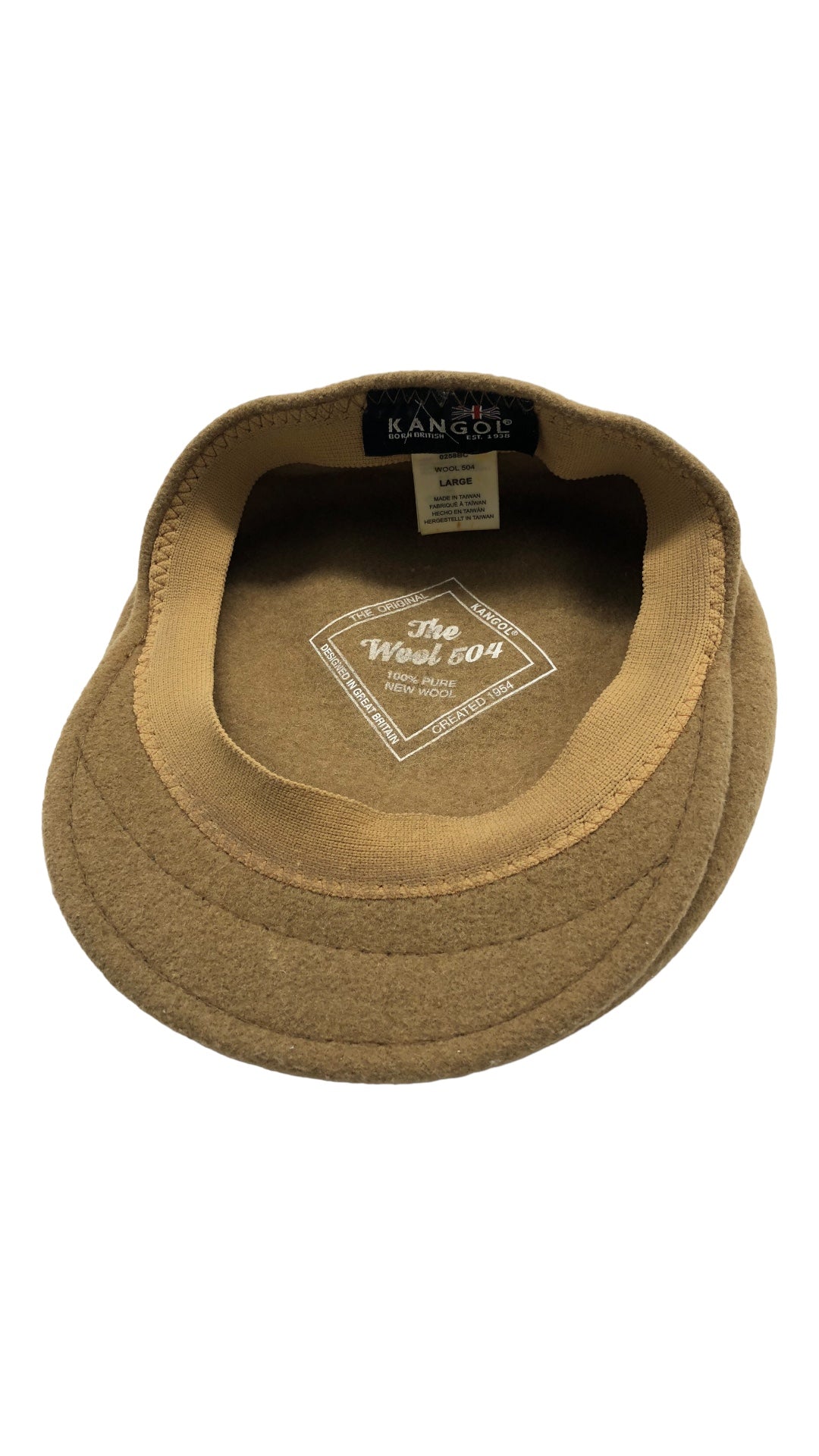 Used Kangol Wool 504 Camel Hat Sz L