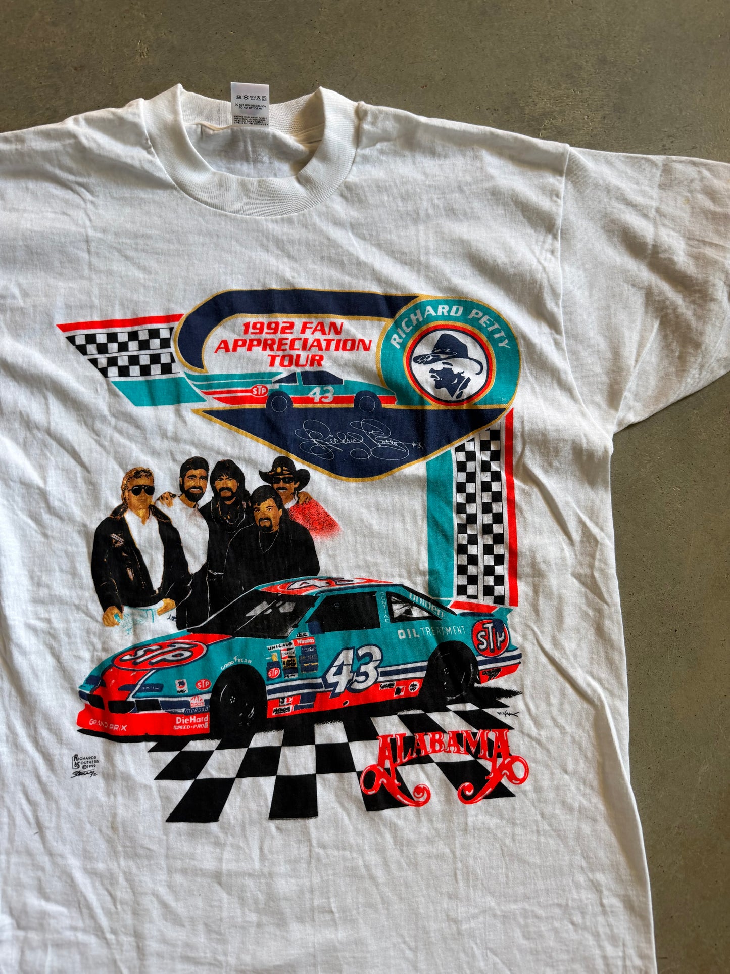 VTG Alabama Richard Petty 1992 Tour Tee Sz L