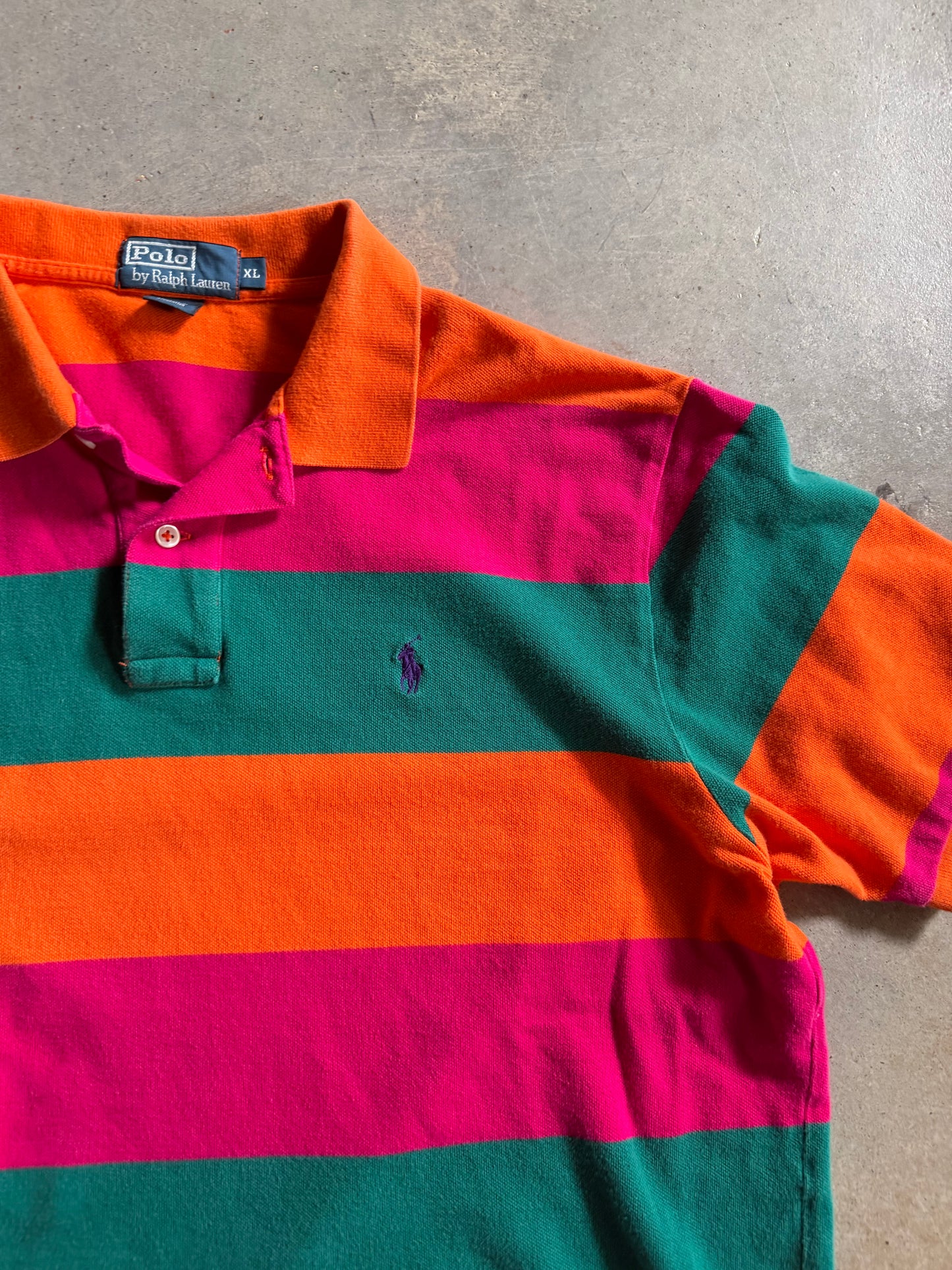 VTG Polo Ralph Lauren Multicolor Polo Shirt Sz XL