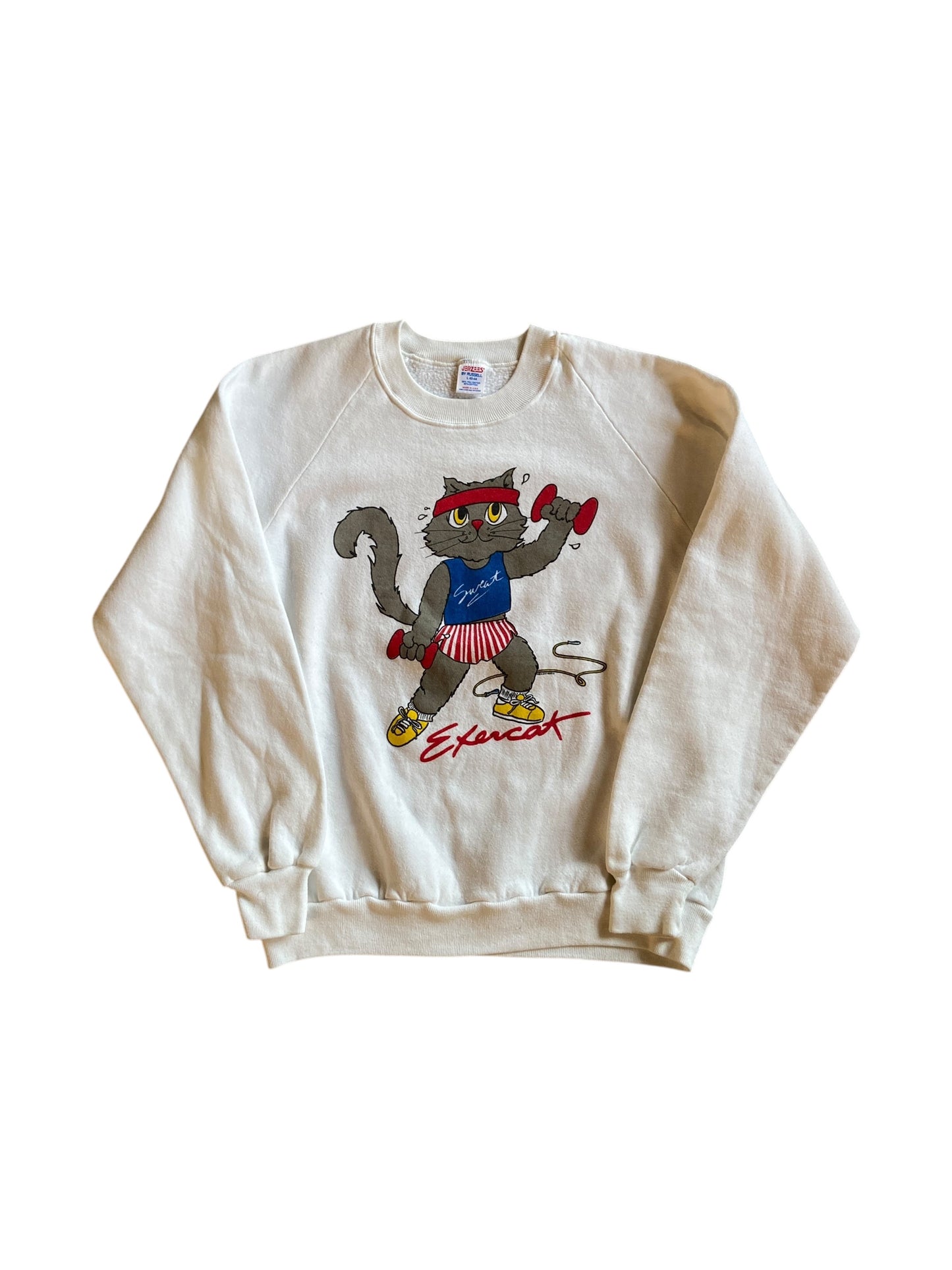 VTG Exercat Workout Sweater Sz M