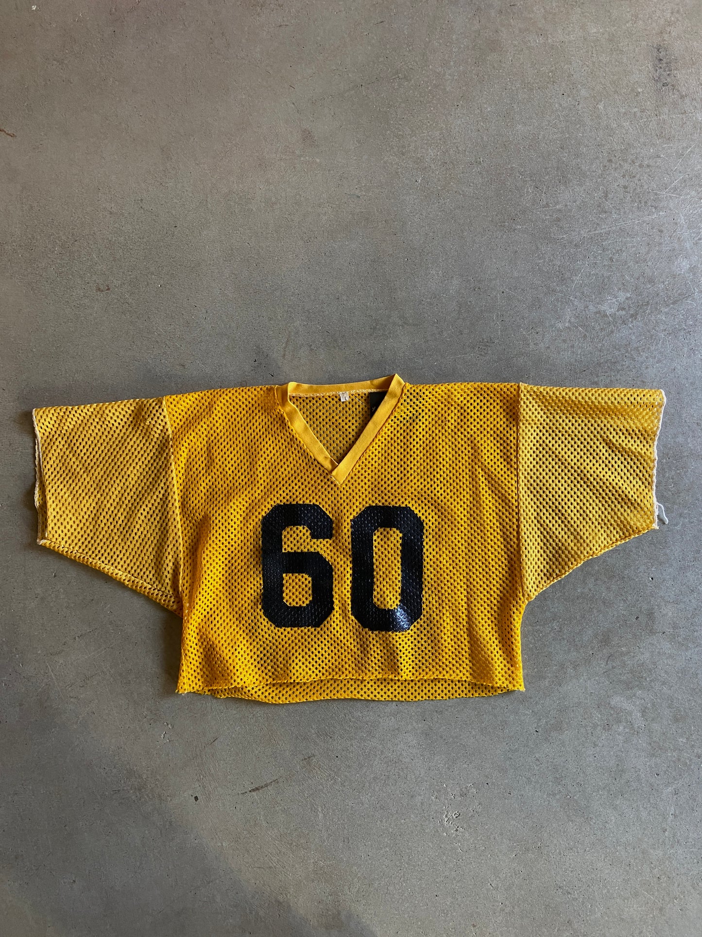 VTG Yellow Cropped Football Jersey Sz L