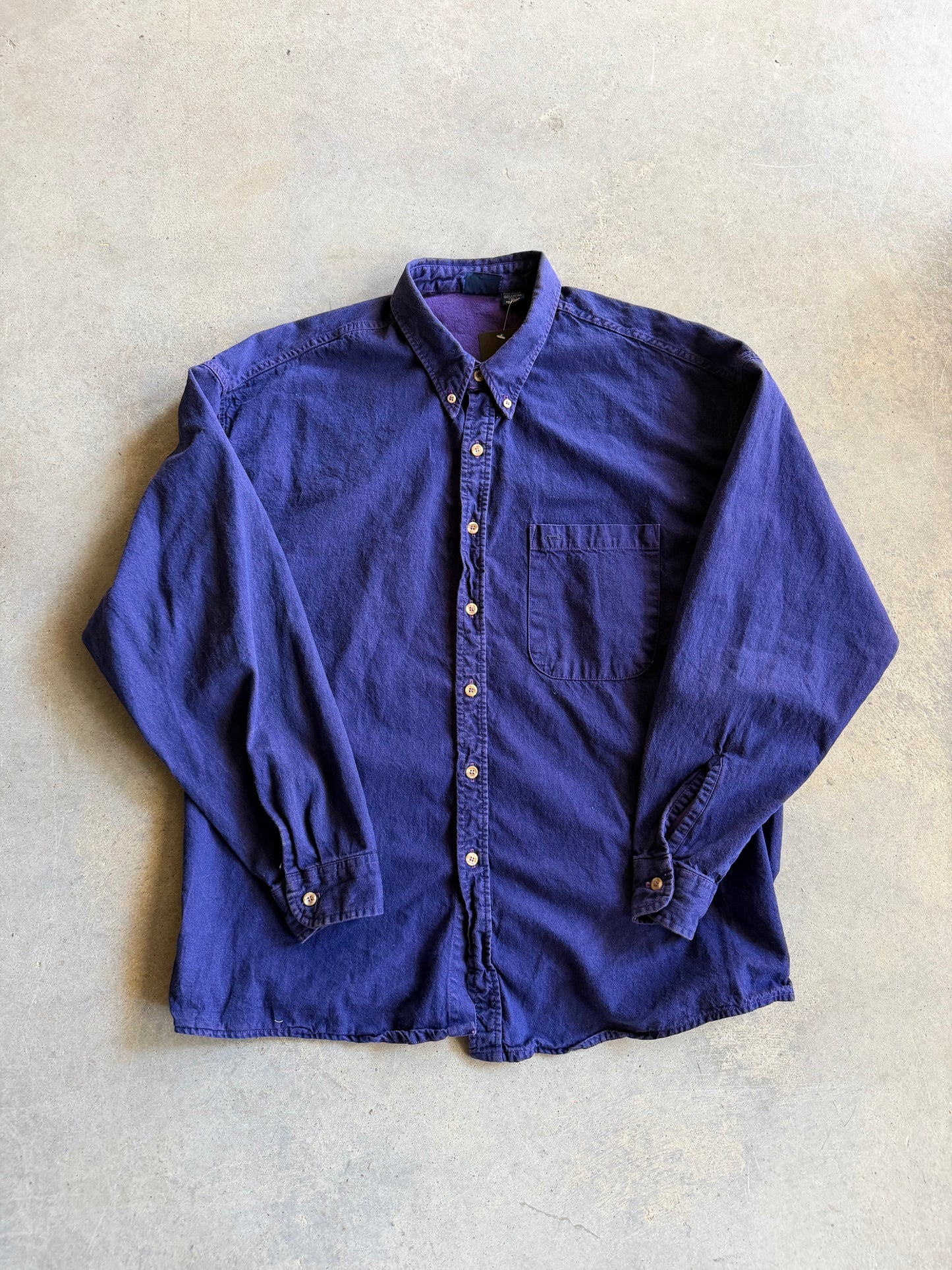VTG Bonne Homme Purple Canvas Button Shirt Sz XL