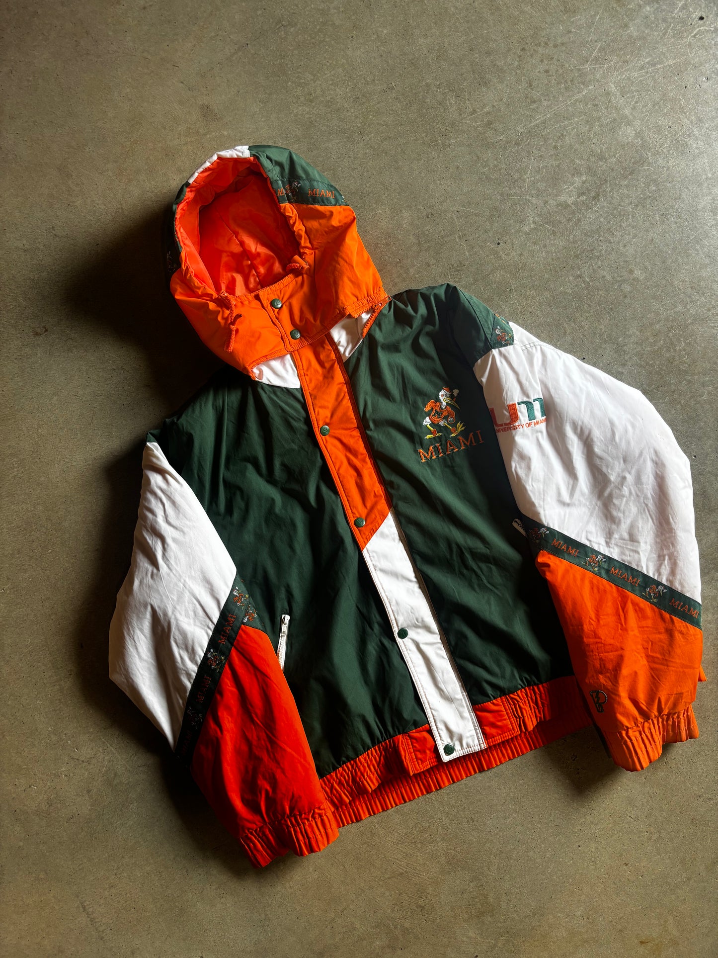 Vintage Miami Hurricanes Pro Layer Allover Jacket Size Med