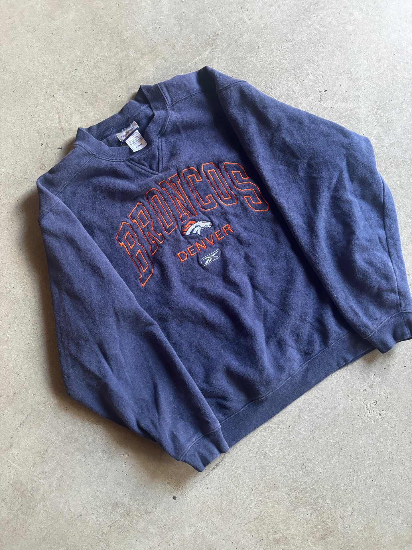 VTG Reebok Denver Broncos Heavyweight Sweatshirt Sz L