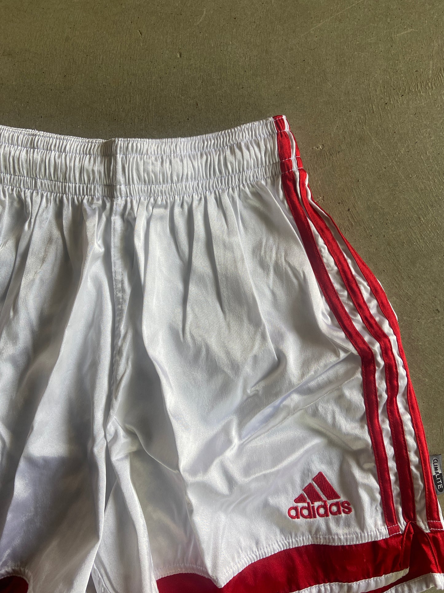 Adidas White/Red Shorts Sz M