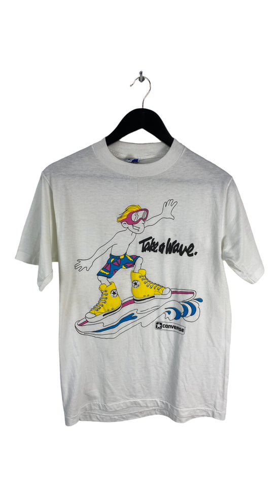 Load image into Gallery viewer, VTG Converse Take A Wave Surf Tee Sz M/L
