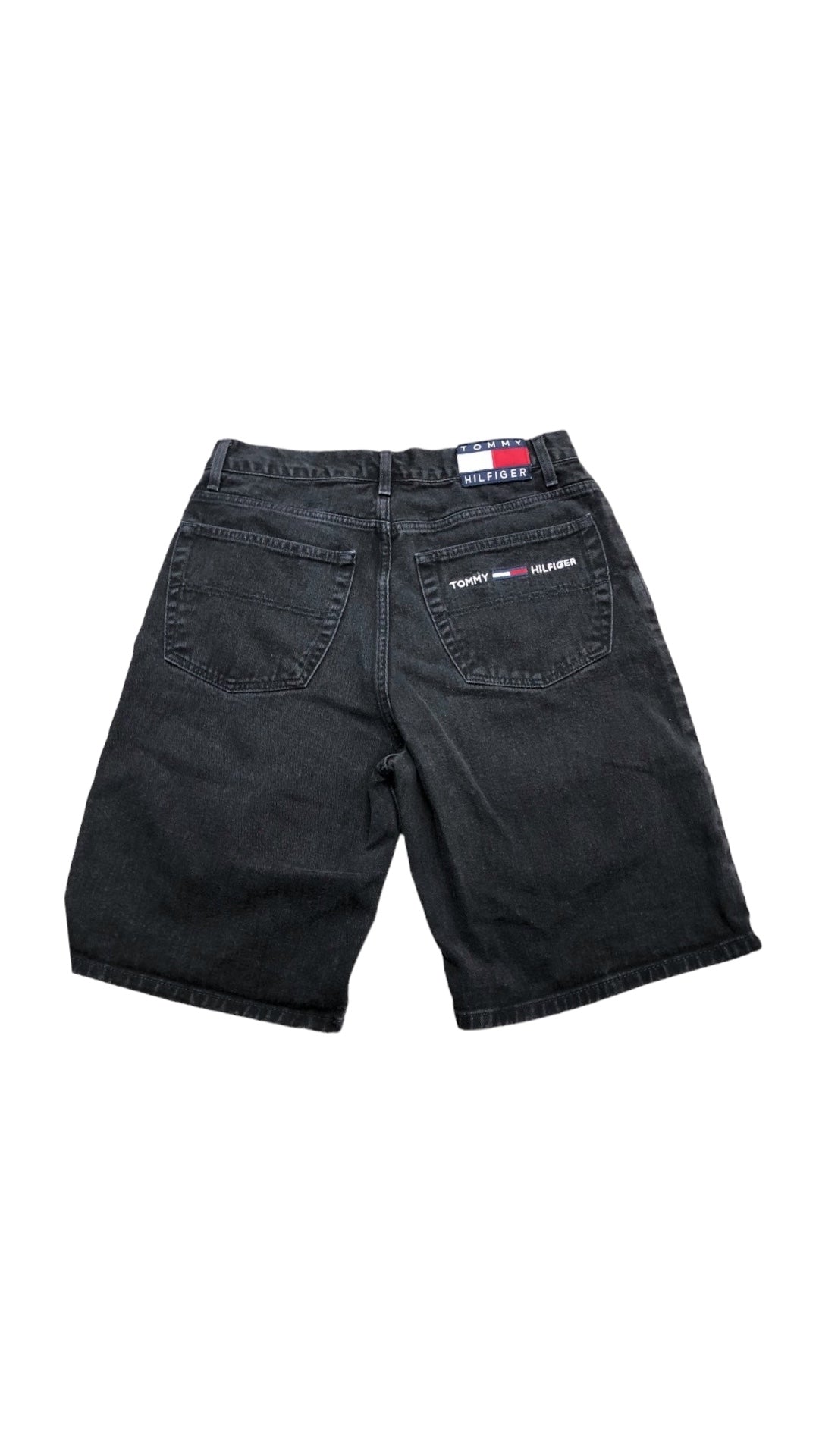 VTG Tommy Hilfiger Black Jean Shorts Sz 34