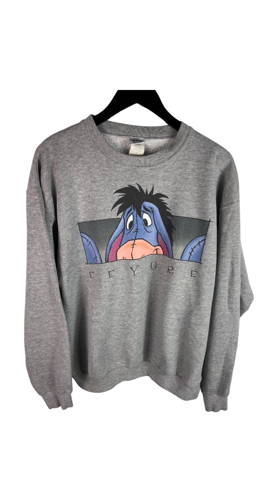VTG Disney Eeyore Grey Crewneck Sweater Sz L