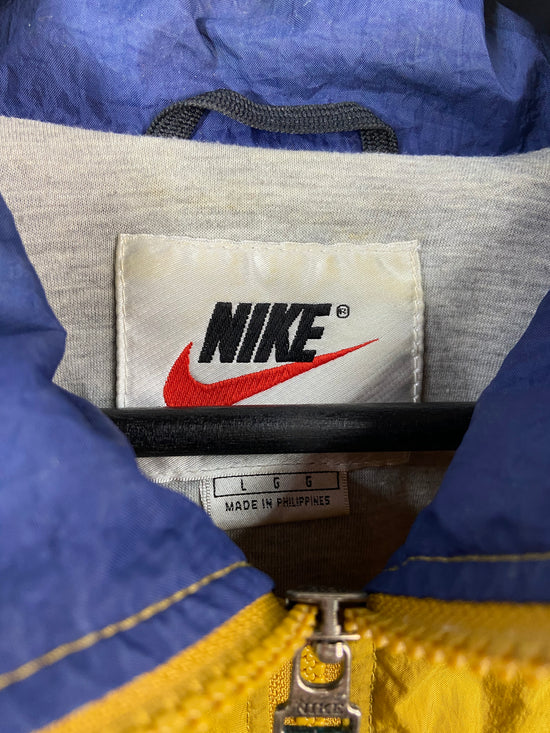 VTG Nike Yellow/Blue Windbreaker Jacket Sz L