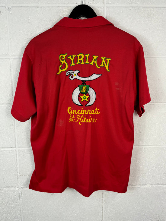 VTG 'Ron' Red Syrian Bowling Shirt Sz L/XL